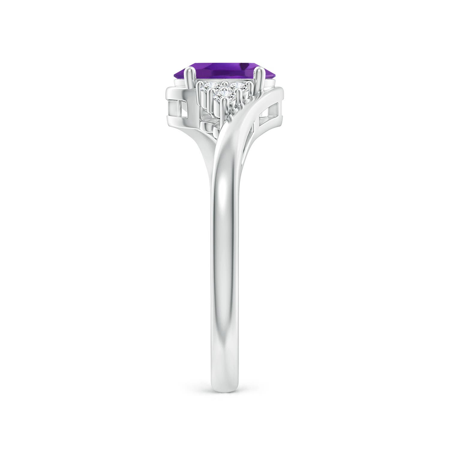 AAA - Amethyst / 0.81 CT / 14 KT White Gold