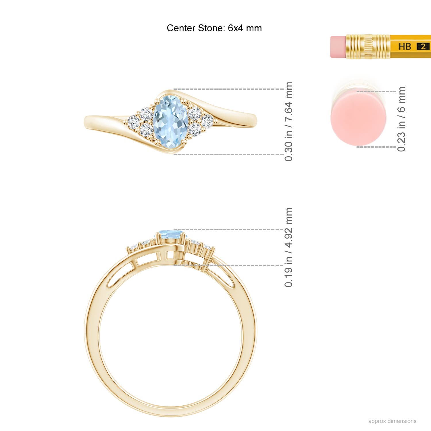 AA - Aquamarine / 0.48 CT / 14 KT Yellow Gold