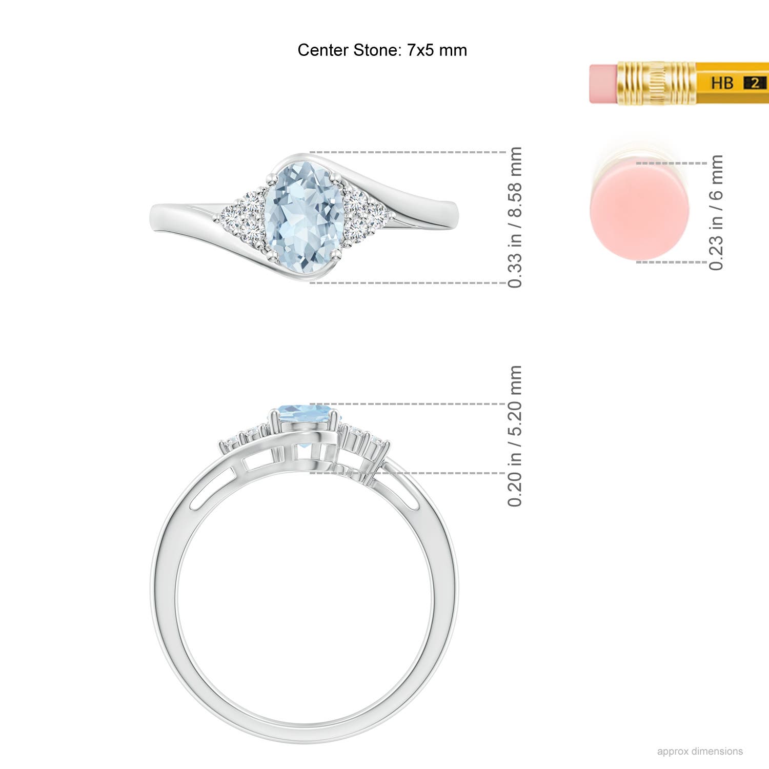 A - Aquamarine / 0.71 CT / 14 KT White Gold