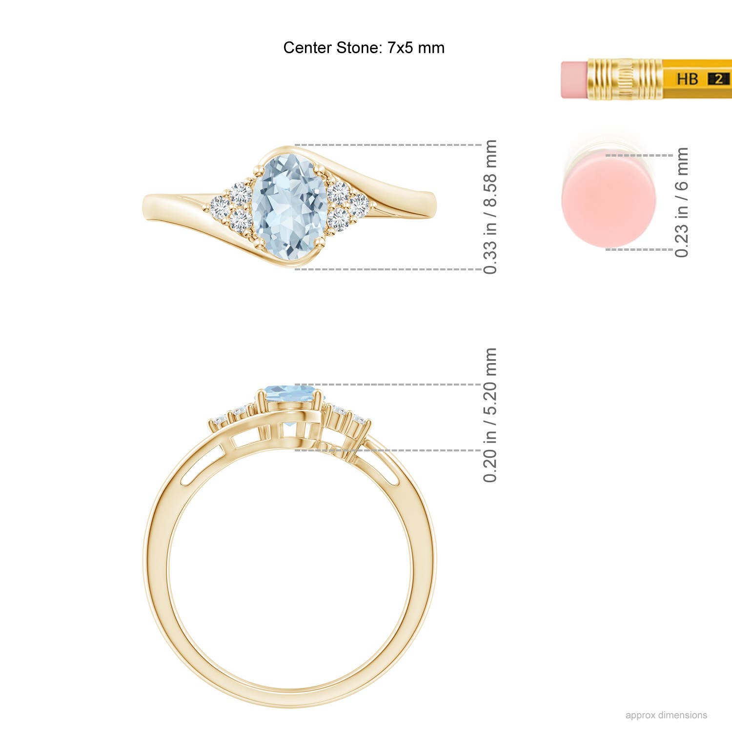 A - Aquamarine / 0.71 CT / 14 KT Yellow Gold