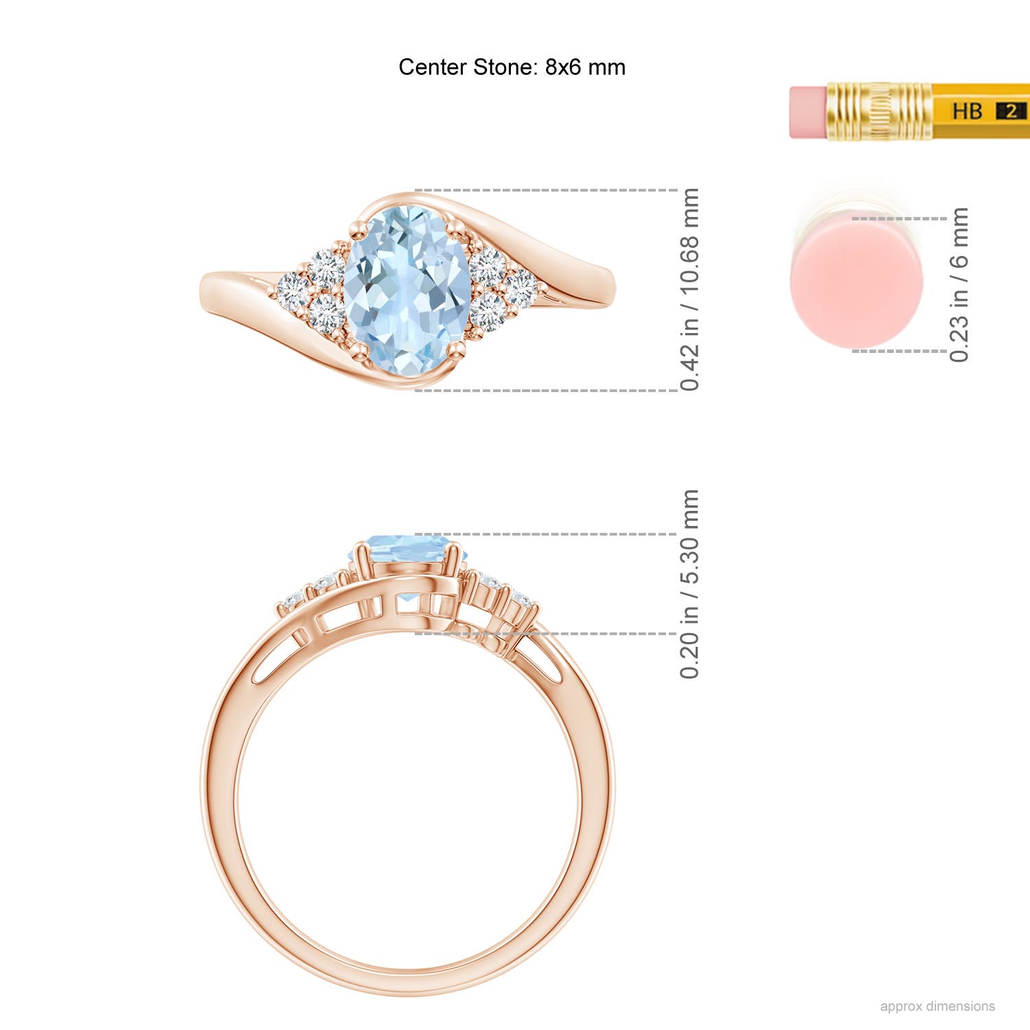 AA - Aquamarine / 1.17 CT / 14 KT Rose Gold