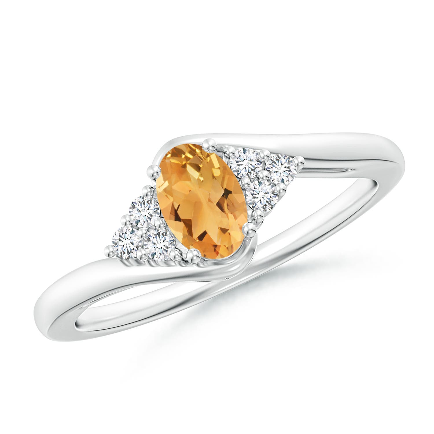 A - Citrine / 0.48 CT / 14 KT White Gold