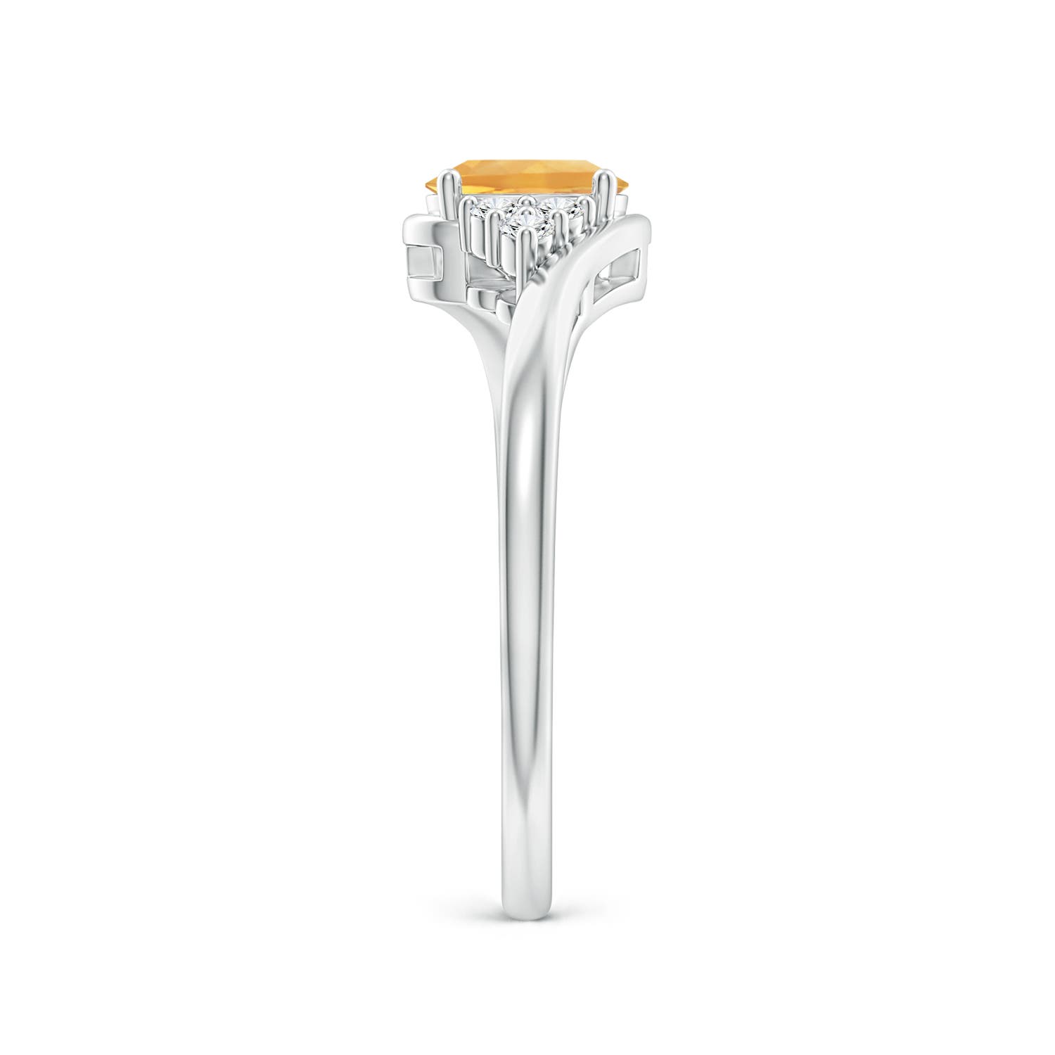 A - Citrine / 0.48 CT / 14 KT White Gold