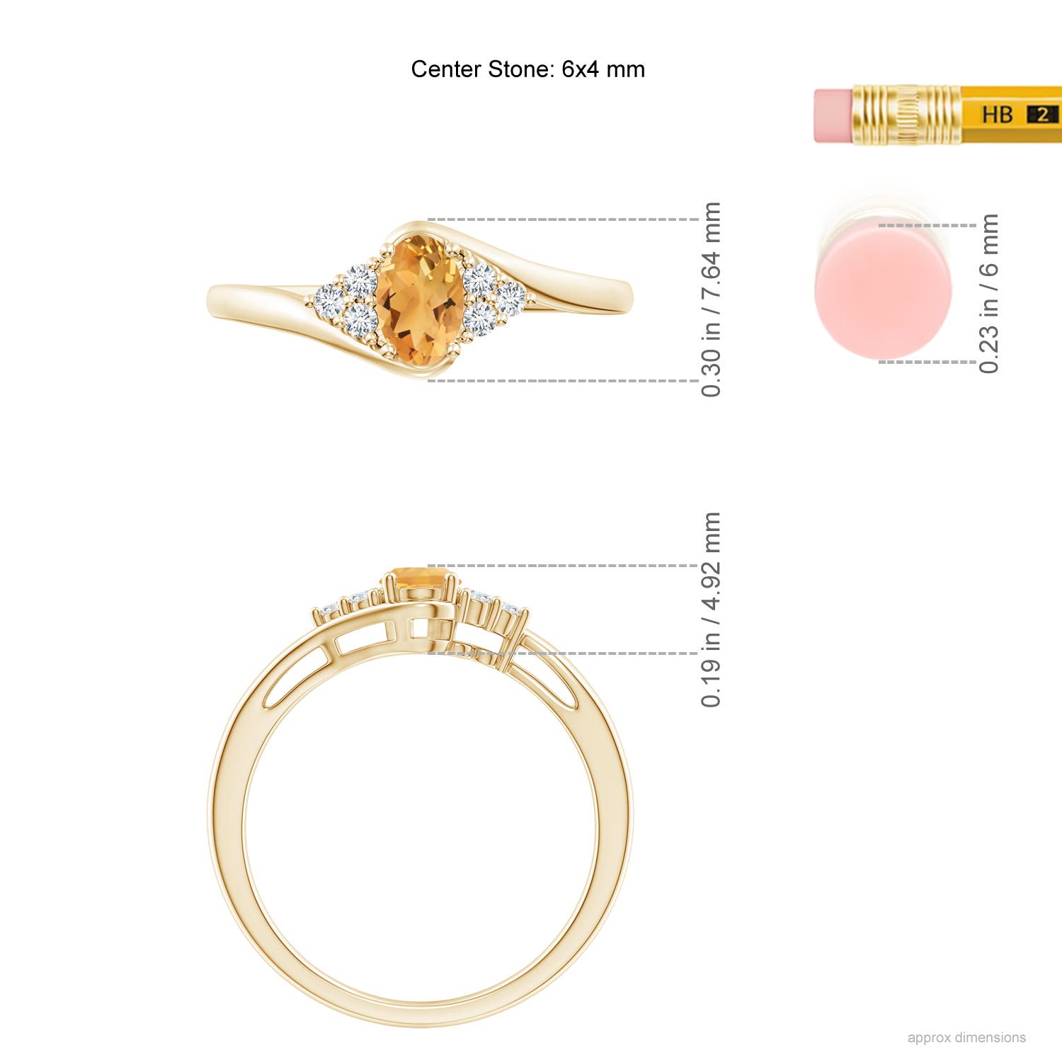 A - Citrine / 0.48 CT / 14 KT Yellow Gold