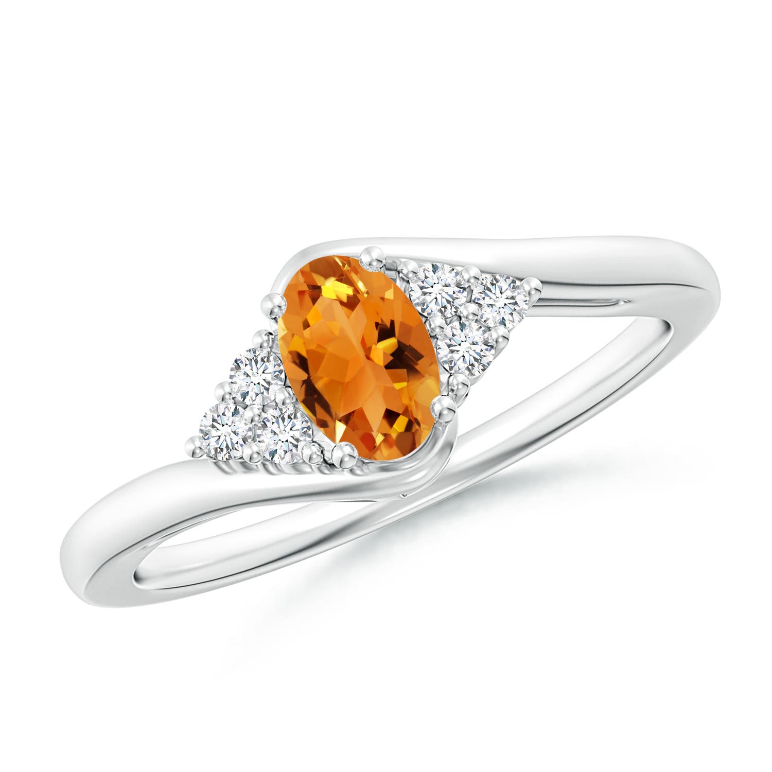 AAA - Citrine / 0.48 CT / 14 KT White Gold