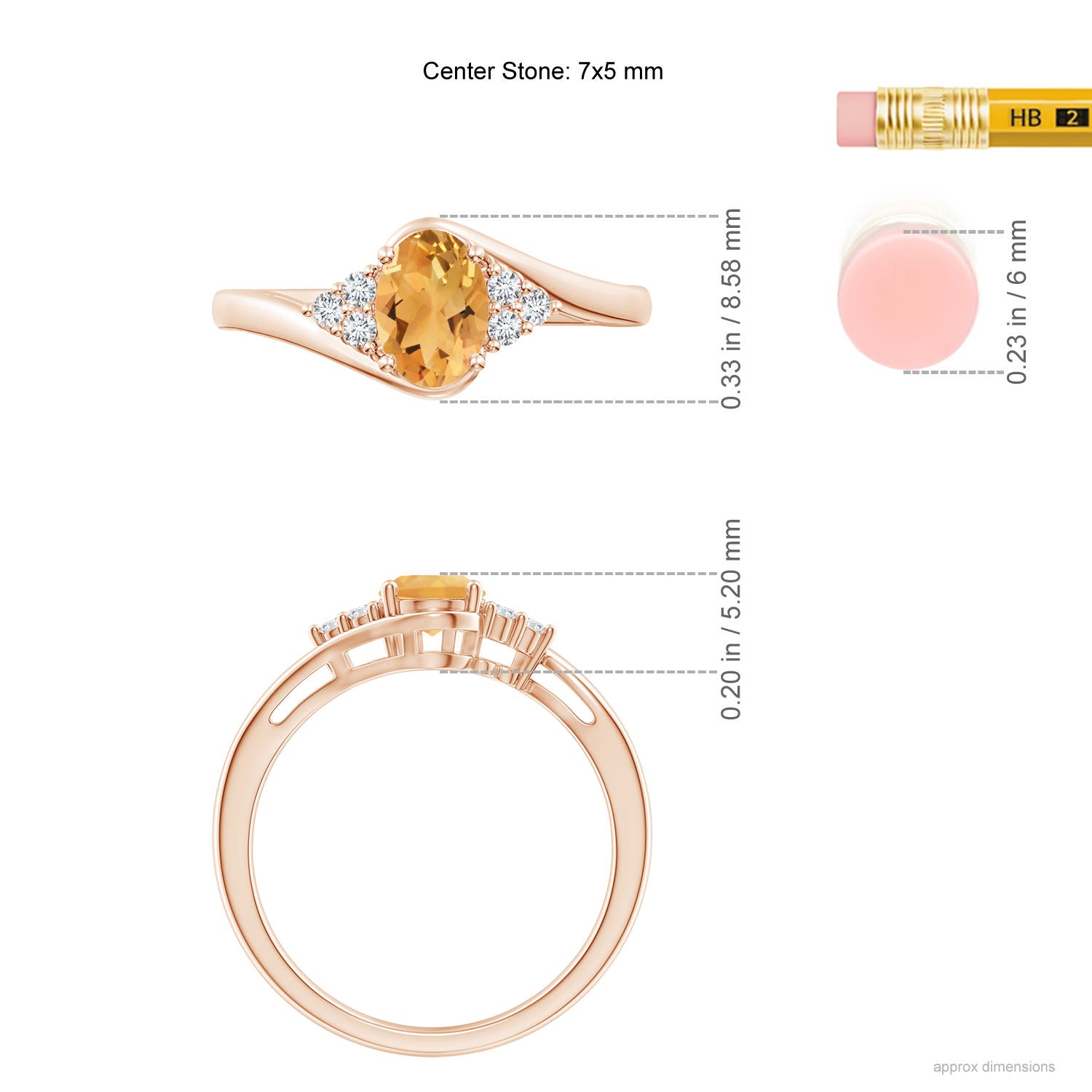 A - Citrine / 0.86 CT / 14 KT Rose Gold