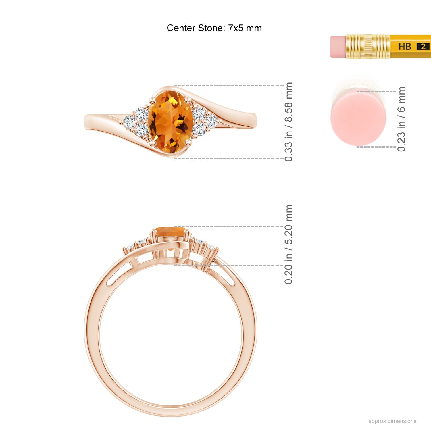 AAA - Citrine / 0.86 CT / 14 KT Rose Gold