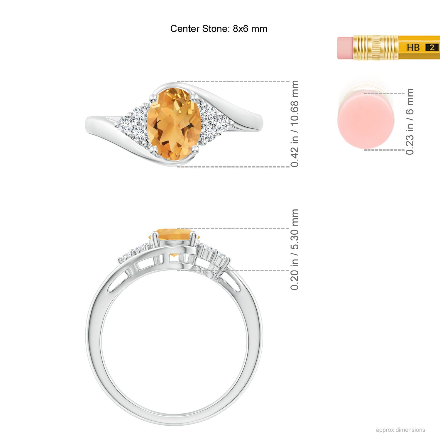 A - Citrine / 1.27 CT / 14 KT White Gold