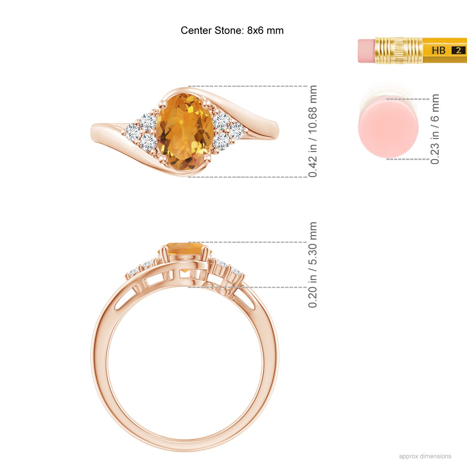 AA - Citrine / 1.27 CT / 14 KT Rose Gold