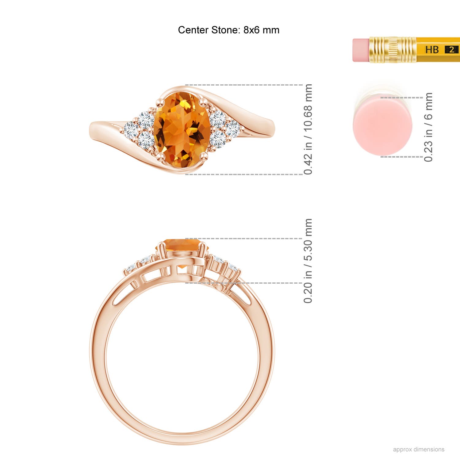 AAA - Citrine / 1.27 CT / 14 KT Rose Gold