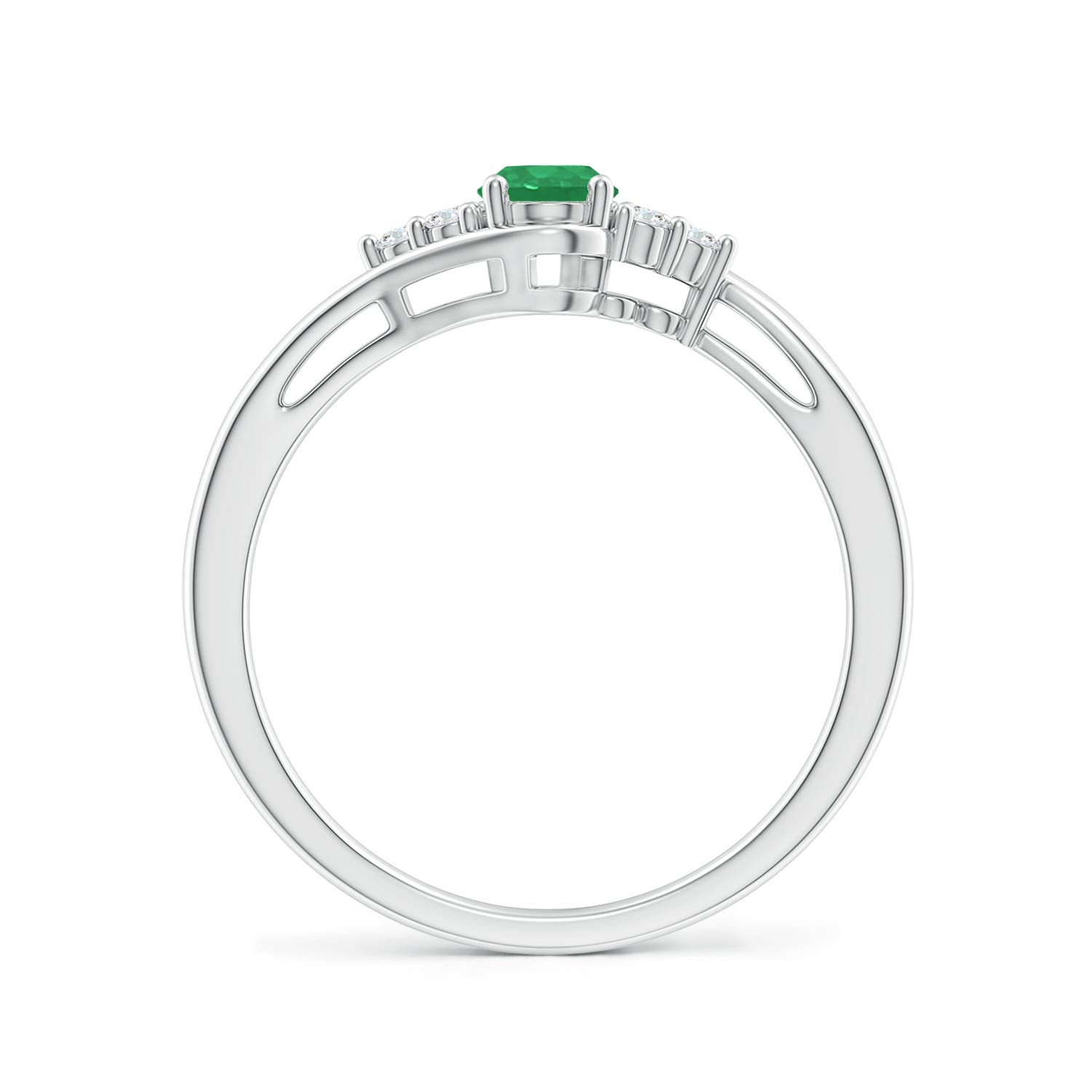 A - Emerald / 0.48 CT / 14 KT White Gold