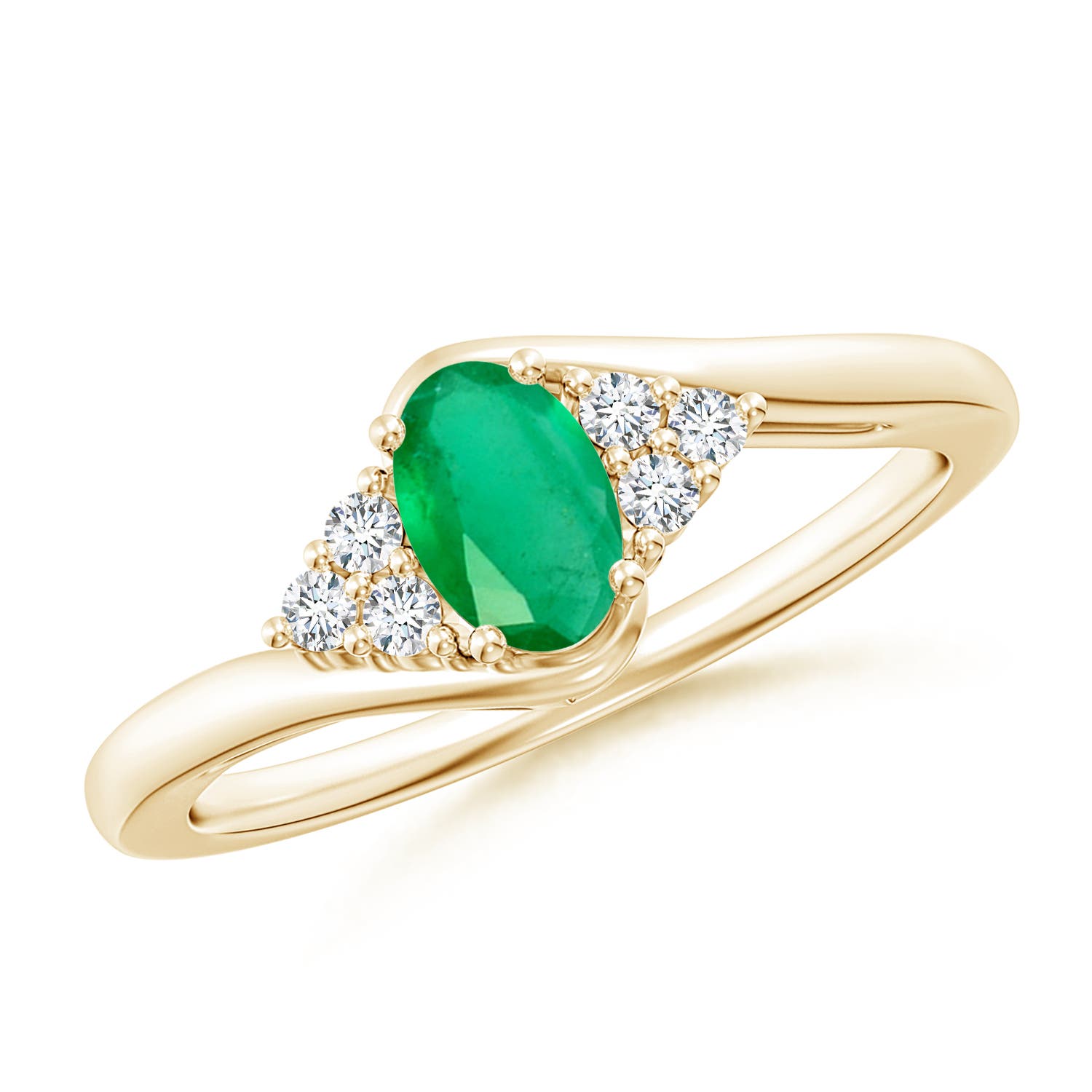 A - Emerald / 0.48 CT / 14 KT Yellow Gold