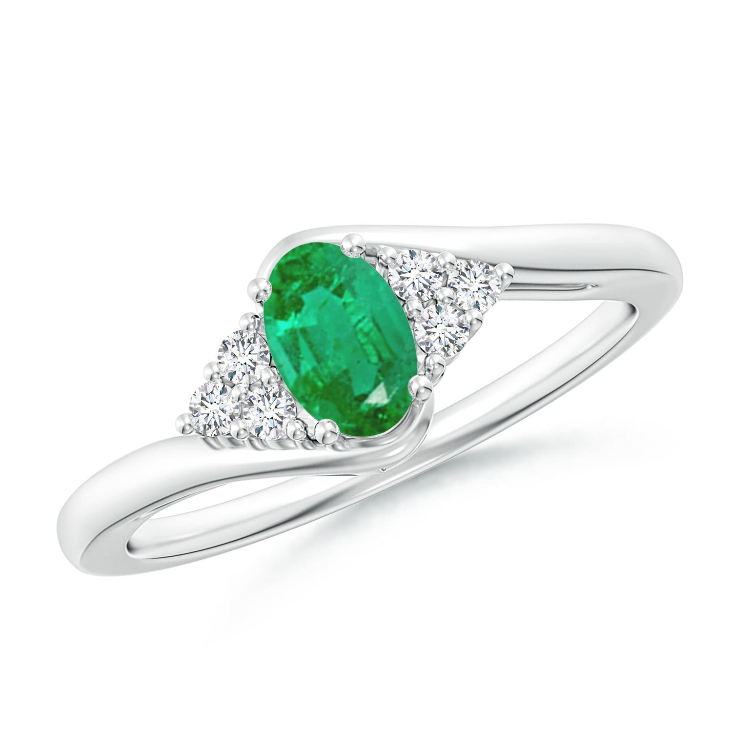 AA - Emerald / 0.48 CT / 14 KT White Gold