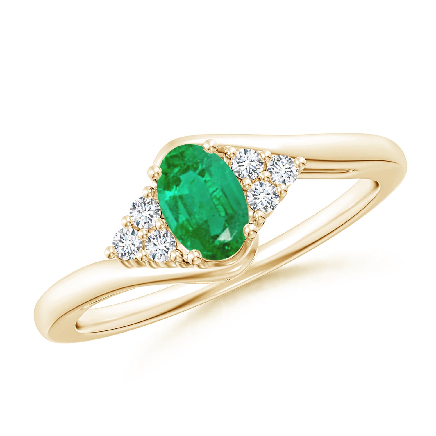 AA - Emerald / 0.48 CT / 14 KT Yellow Gold