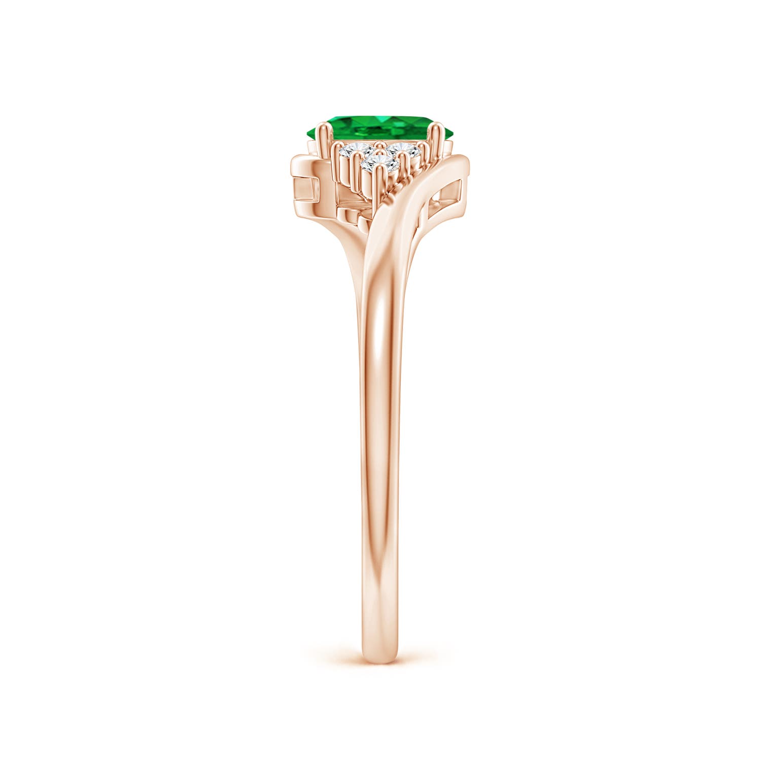 AAA - Emerald / 0.48 CT / 14 KT Rose Gold