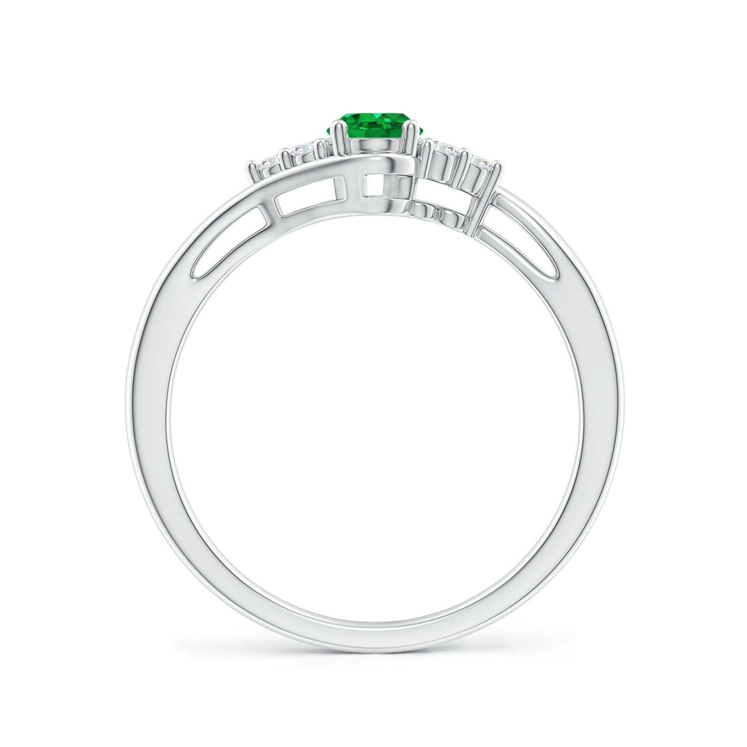 AAA - Emerald / 0.48 CT / 14 KT White Gold