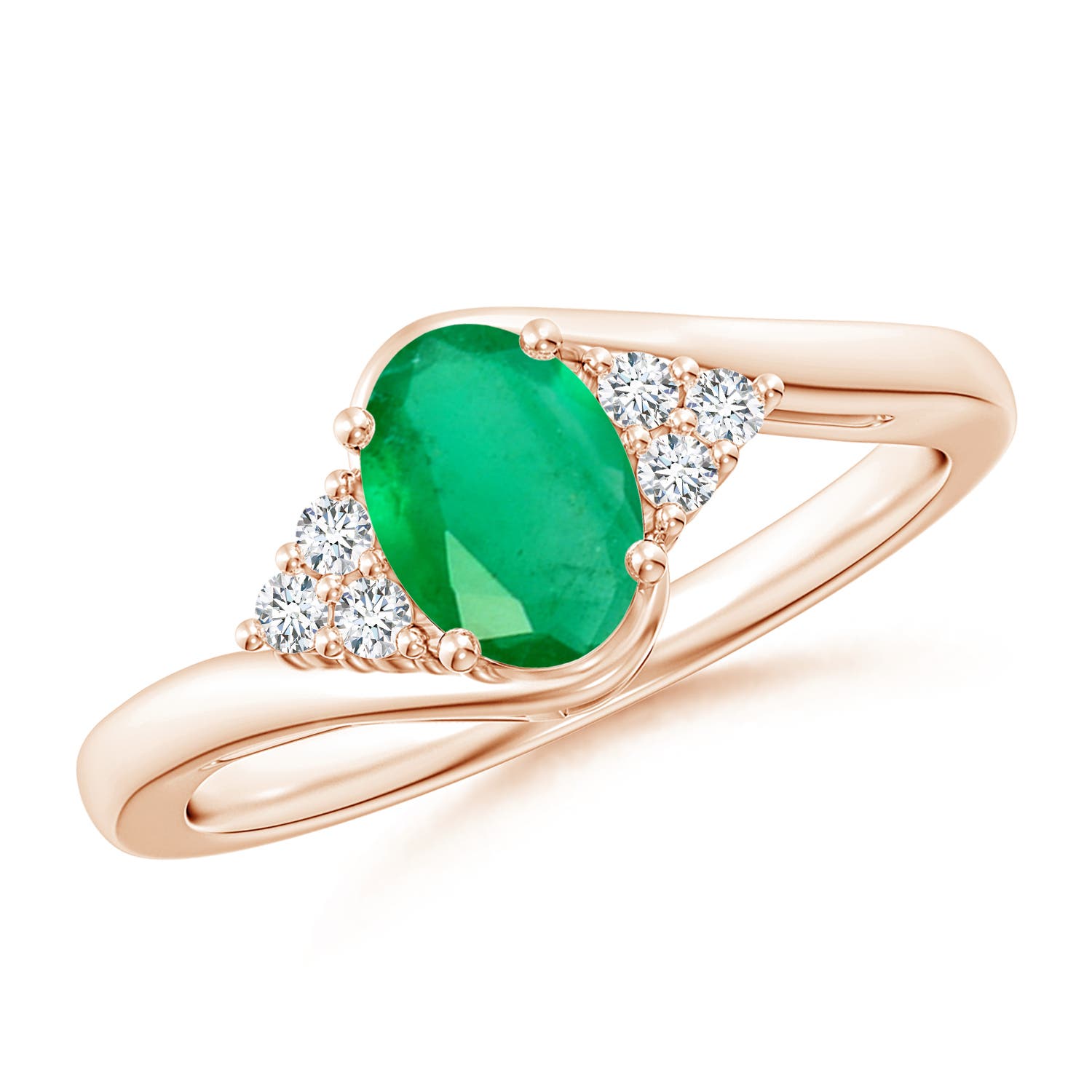 A - Emerald / 0.77 CT / 14 KT Rose Gold