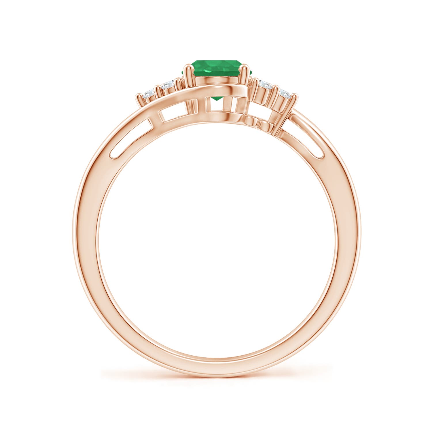 A - Emerald / 0.77 CT / 14 KT Rose Gold