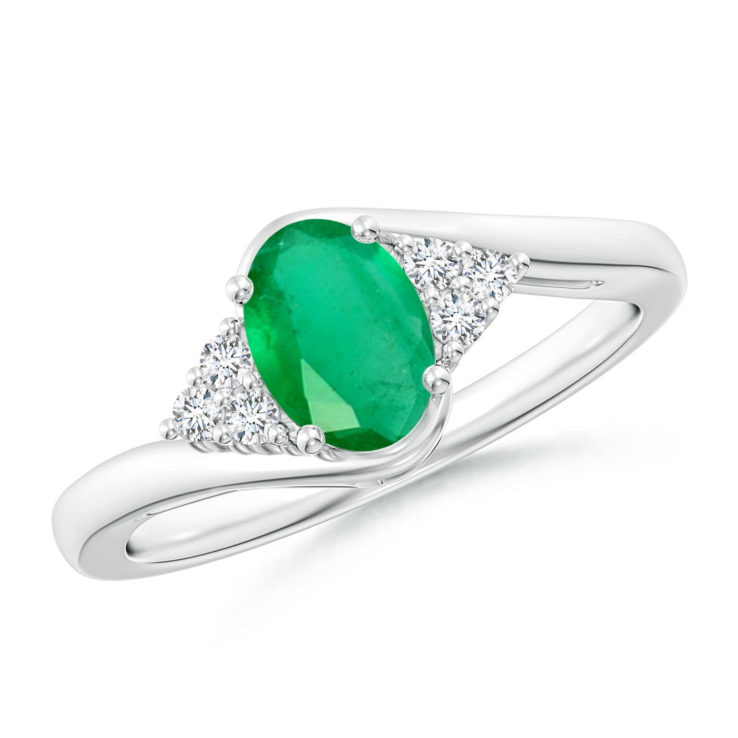 A - Emerald / 0.77 CT / 14 KT White Gold