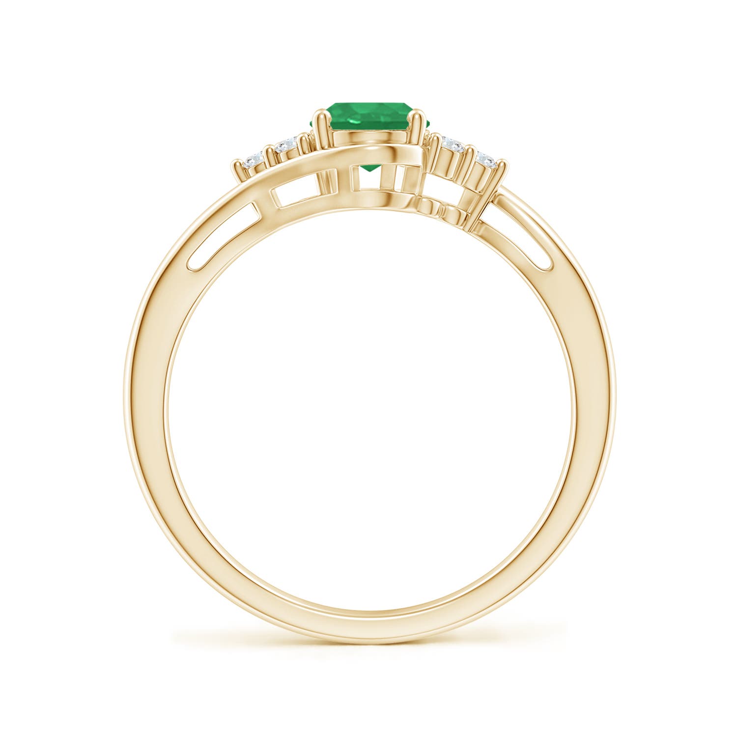 A - Emerald / 0.77 CT / 14 KT Yellow Gold