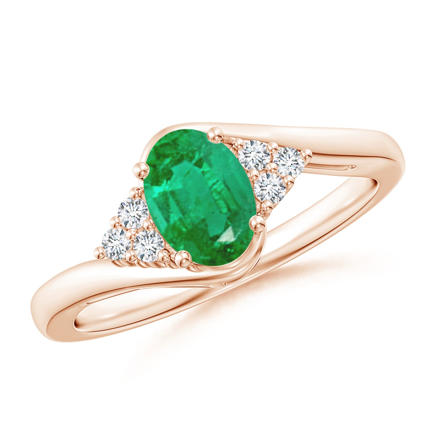 AA - Emerald / 0.77 CT / 14 KT Rose Gold