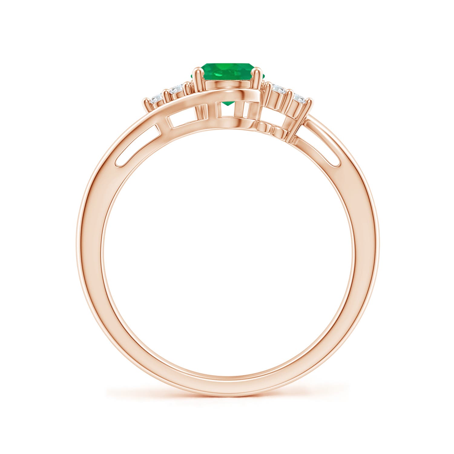 AA - Emerald / 0.77 CT / 14 KT Rose Gold