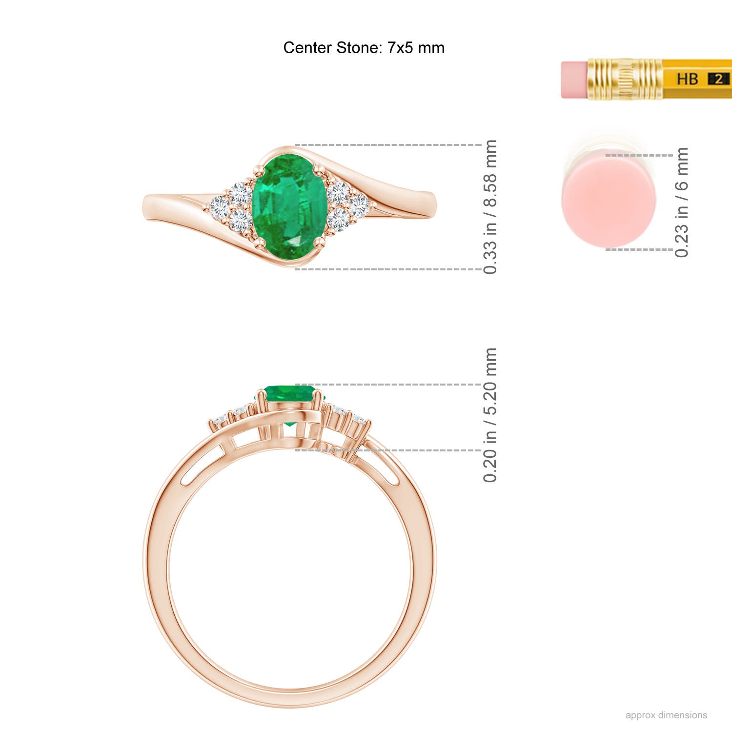 AA - Emerald / 0.77 CT / 14 KT Rose Gold