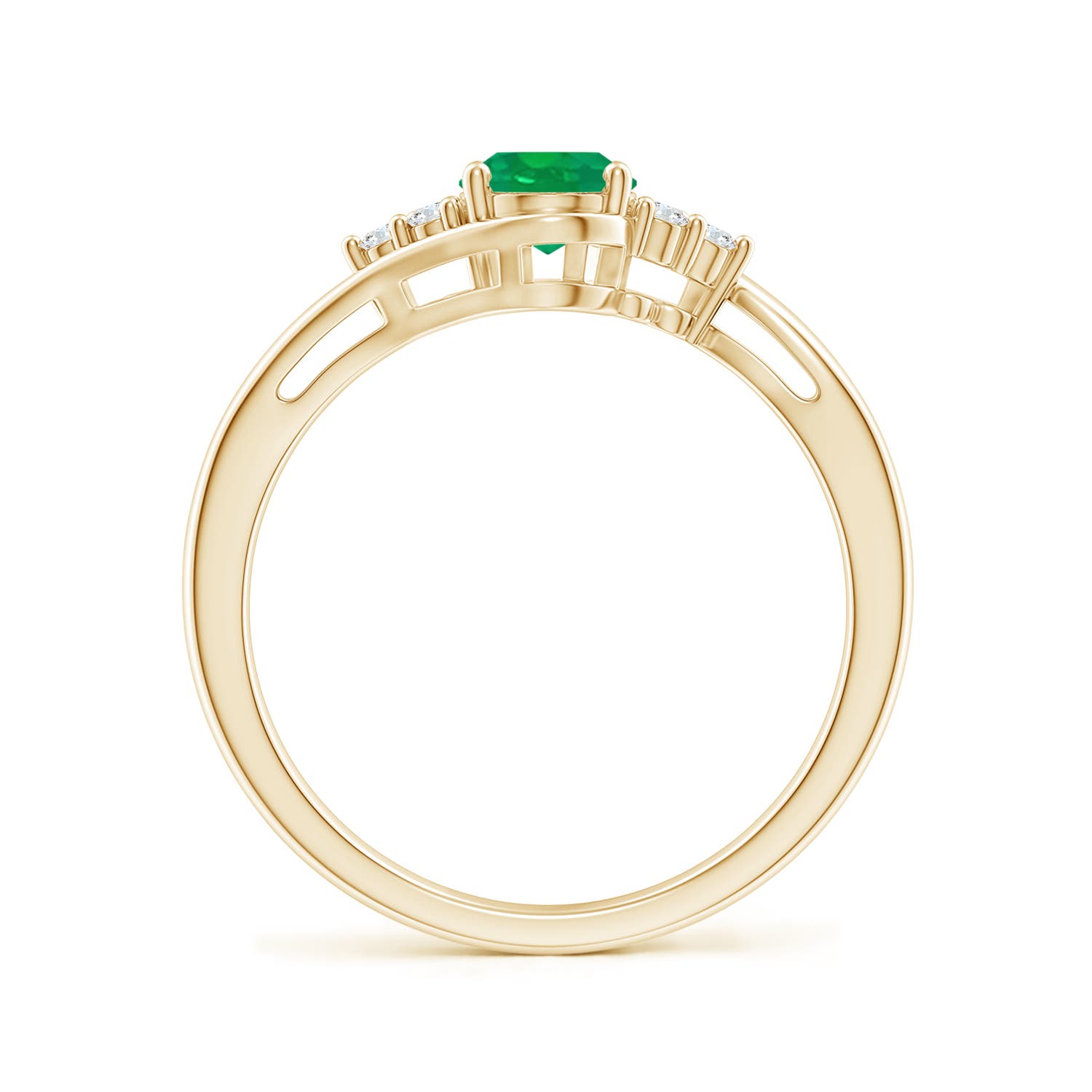 AA - Emerald / 0.77 CT / 14 KT Yellow Gold