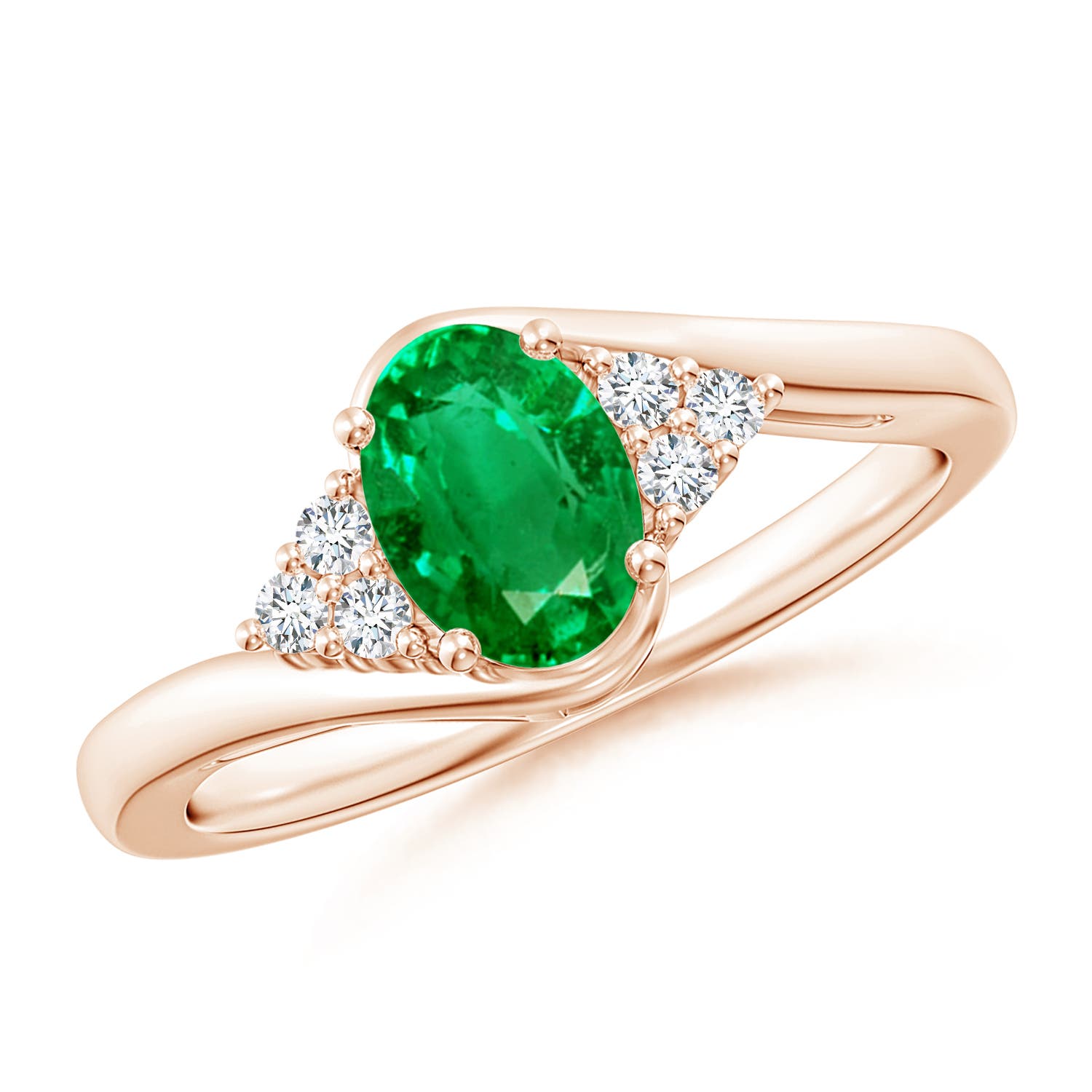 AAA - Emerald / 0.77 CT / 14 KT Rose Gold