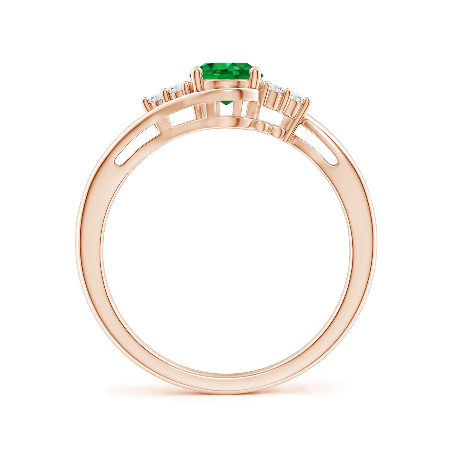 AAA - Emerald / 0.77 CT / 14 KT Rose Gold