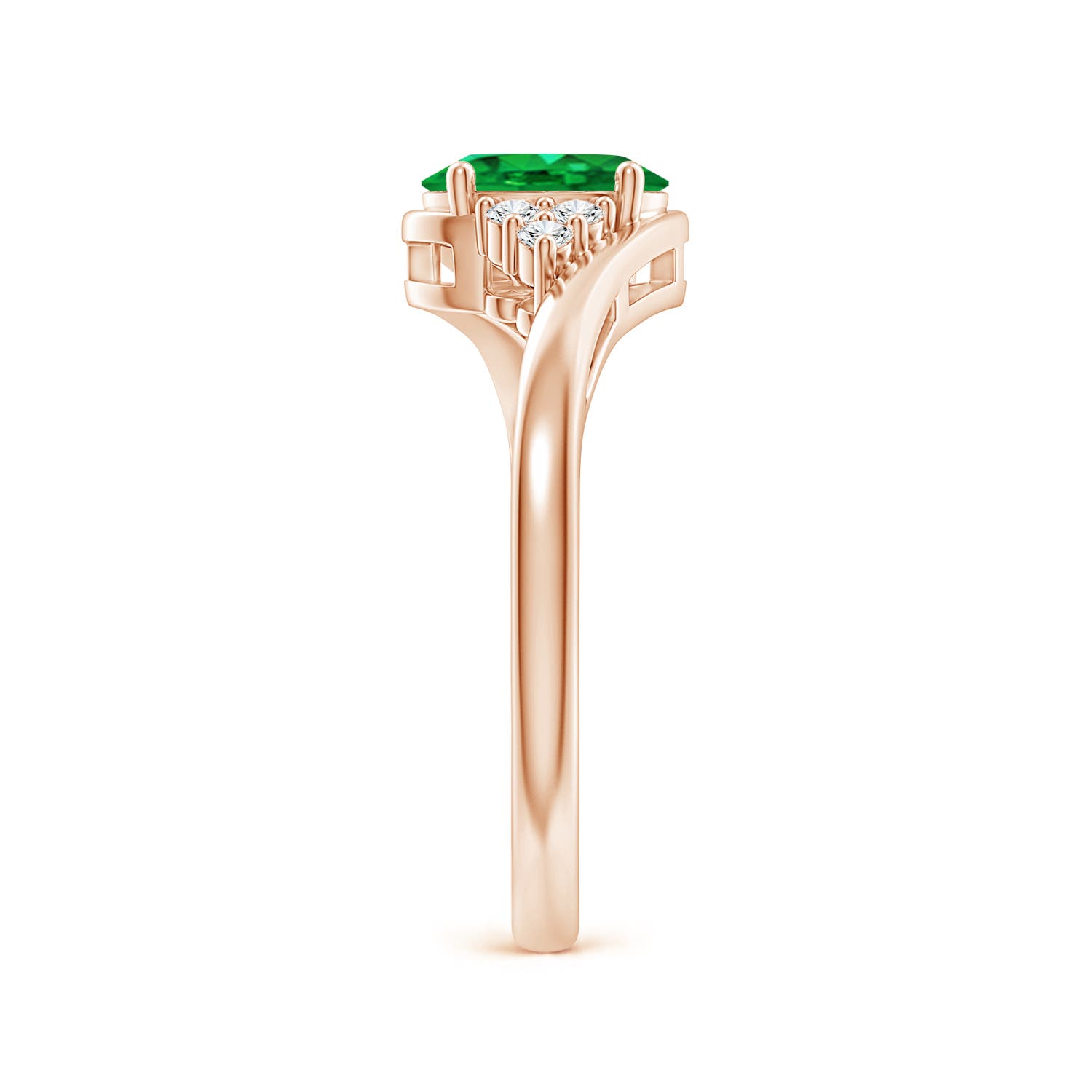 AAA - Emerald / 0.77 CT / 14 KT Rose Gold