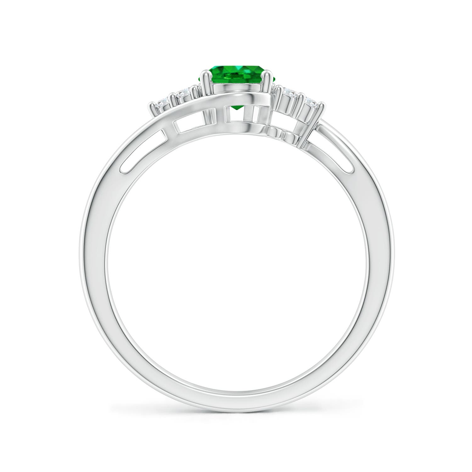 AAAA - Emerald / 0.77 CT / 14 KT White Gold