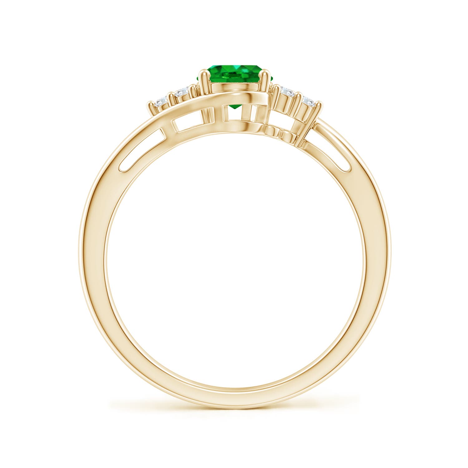 AAAA - Emerald / 0.77 CT / 14 KT Yellow Gold