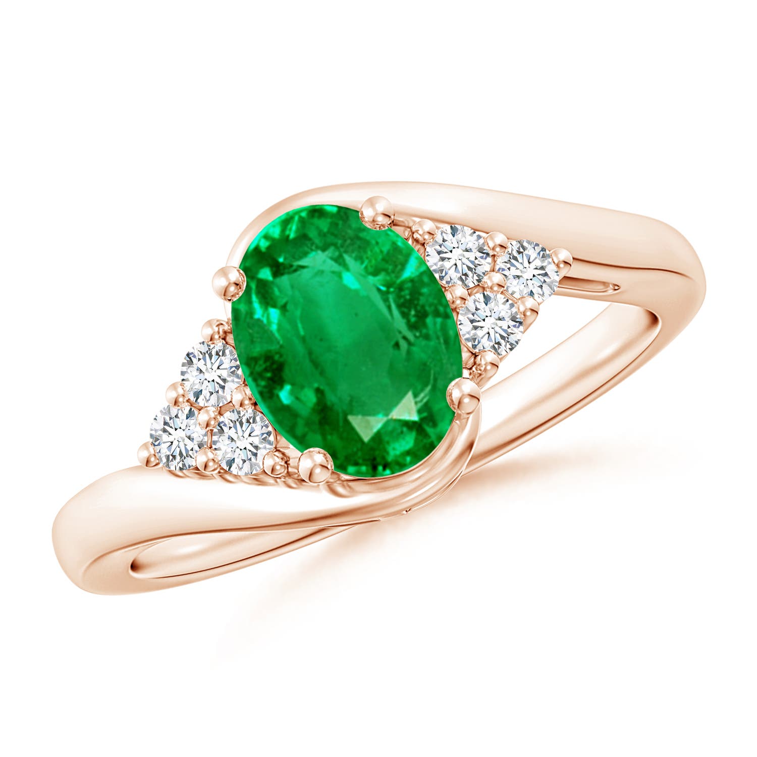 AAA - Emerald / 1.27 CT / 14 KT Rose Gold