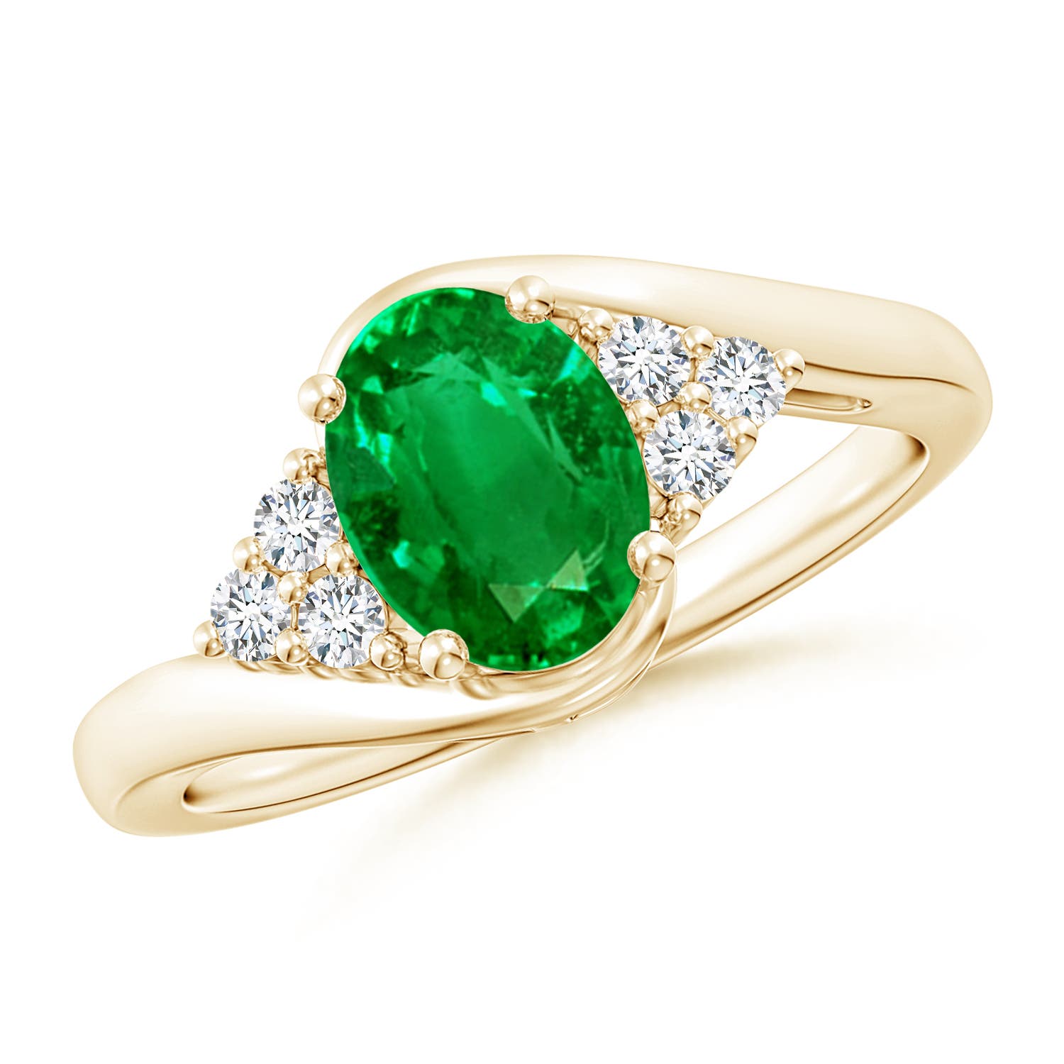 AAAA - Emerald / 1.27 CT / 14 KT Yellow Gold