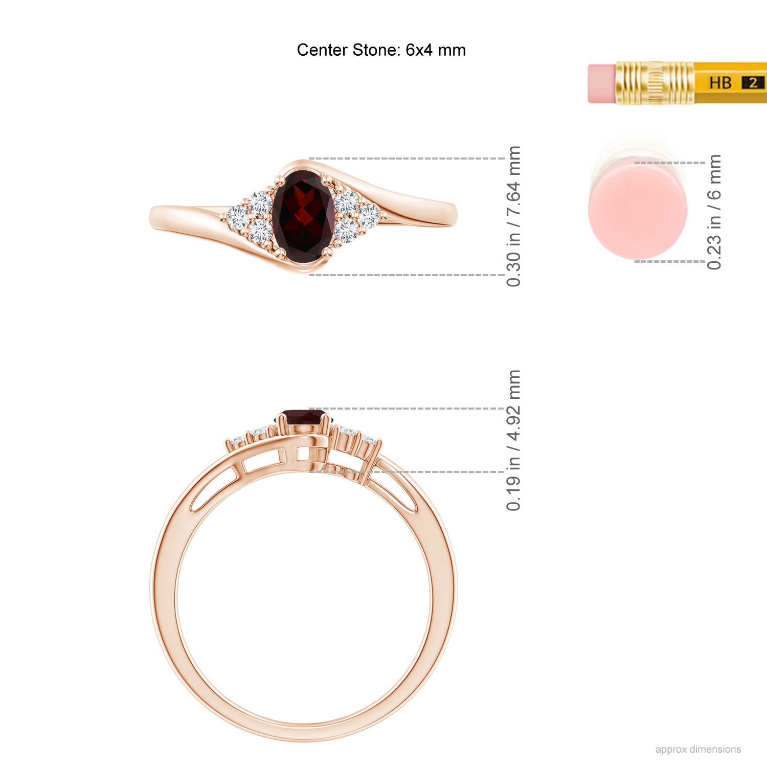 A - Garnet / 0.63 CT / 14 KT Rose Gold