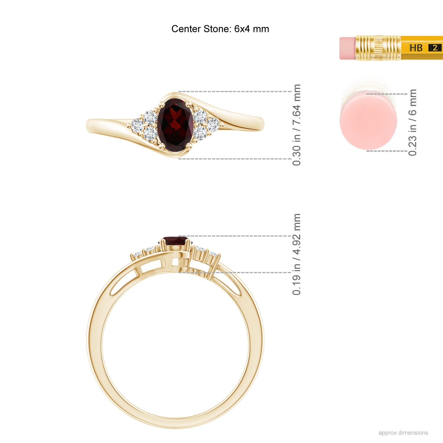 A - Garnet / 0.63 CT / 14 KT Yellow Gold