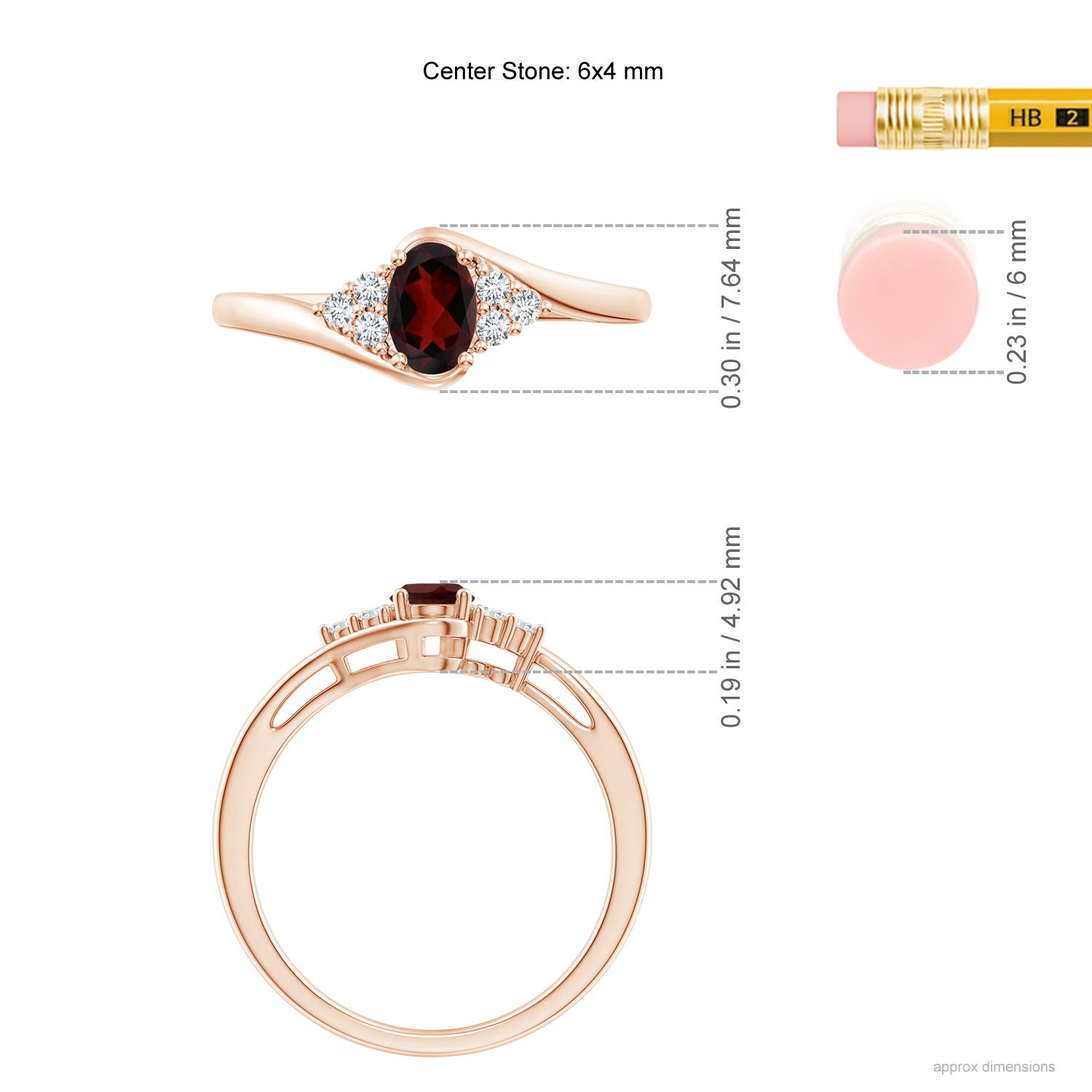 AA - Garnet / 0.63 CT / 14 KT Rose Gold