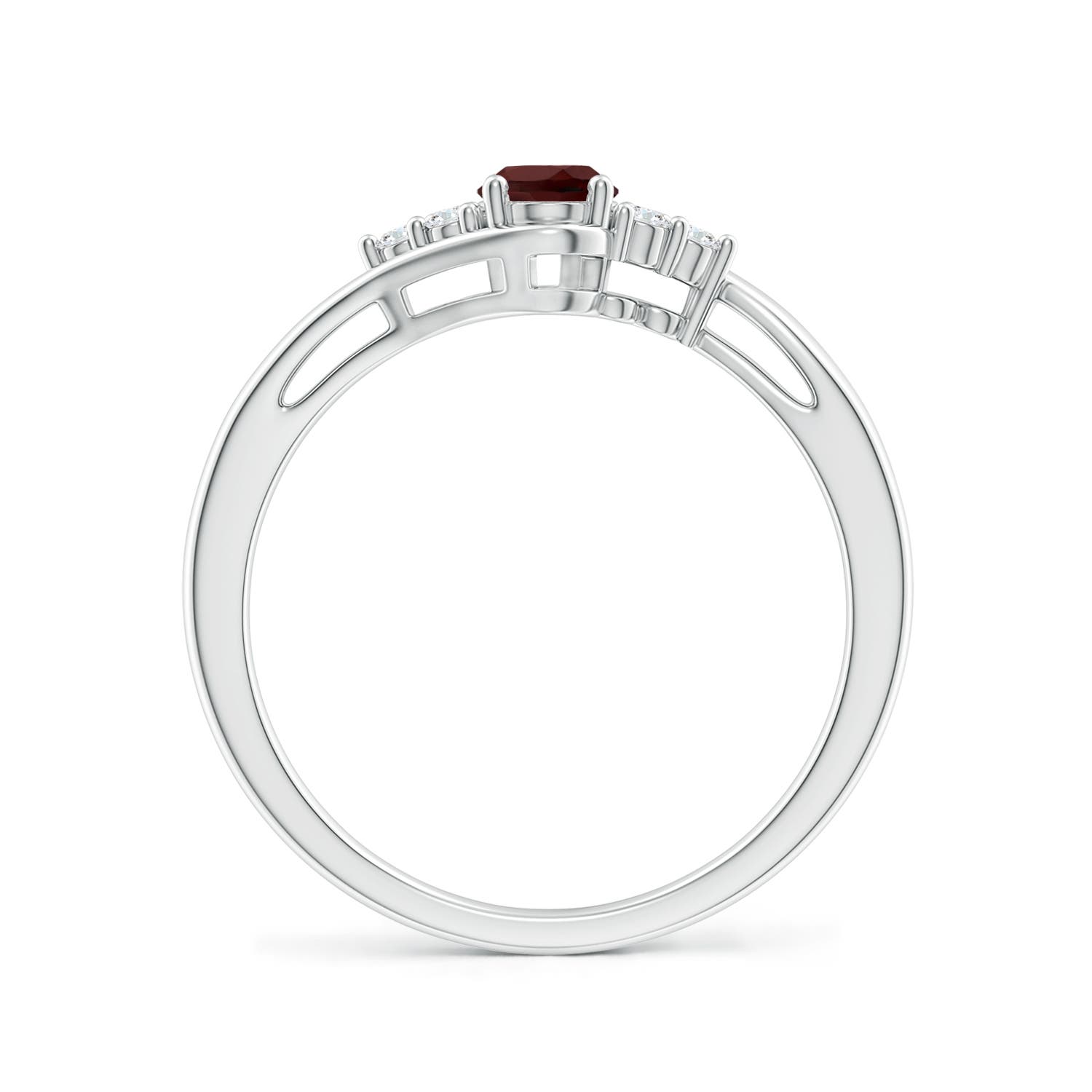 AA - Garnet / 0.63 CT / 14 KT White Gold