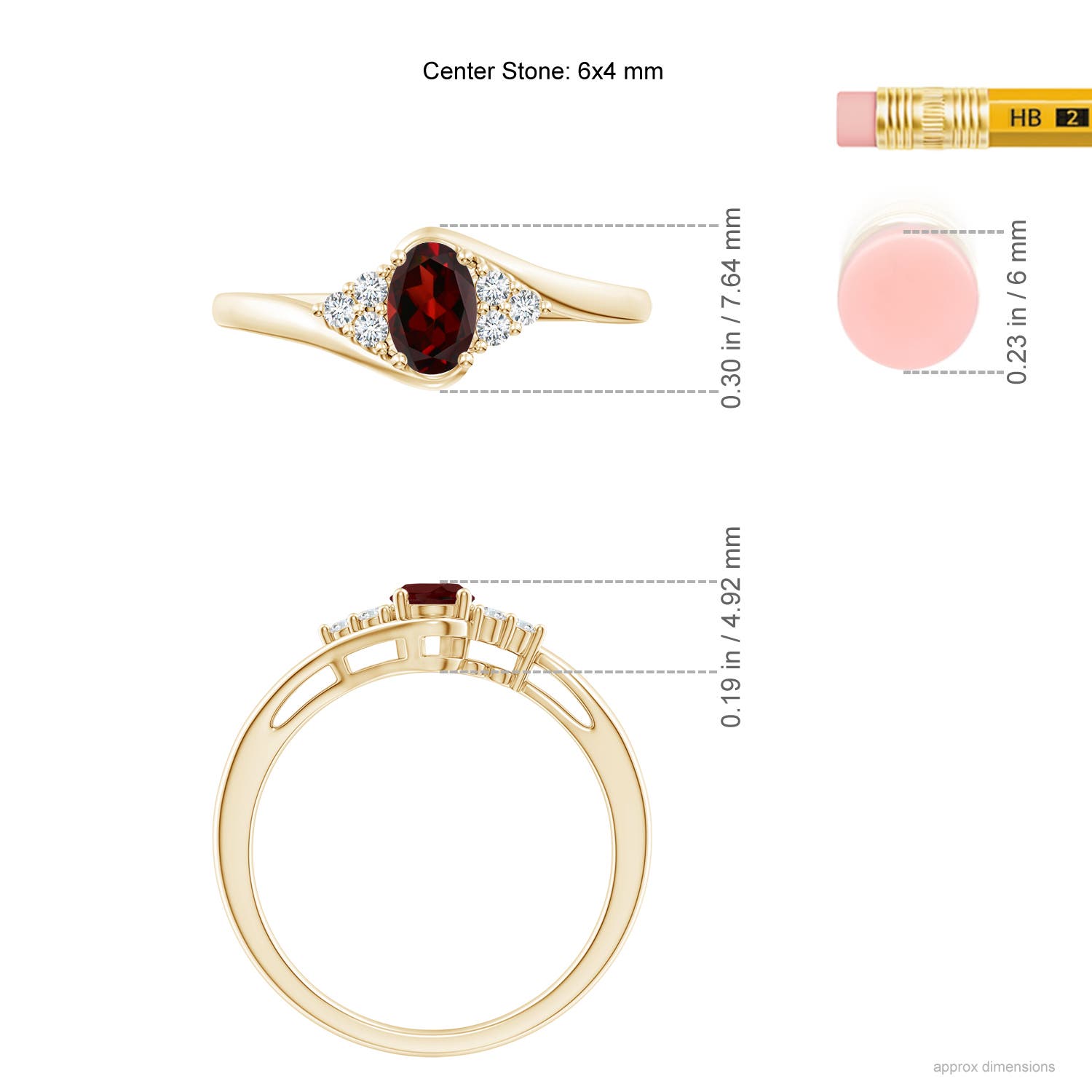 AAA - Garnet / 0.63 CT / 14 KT Yellow Gold