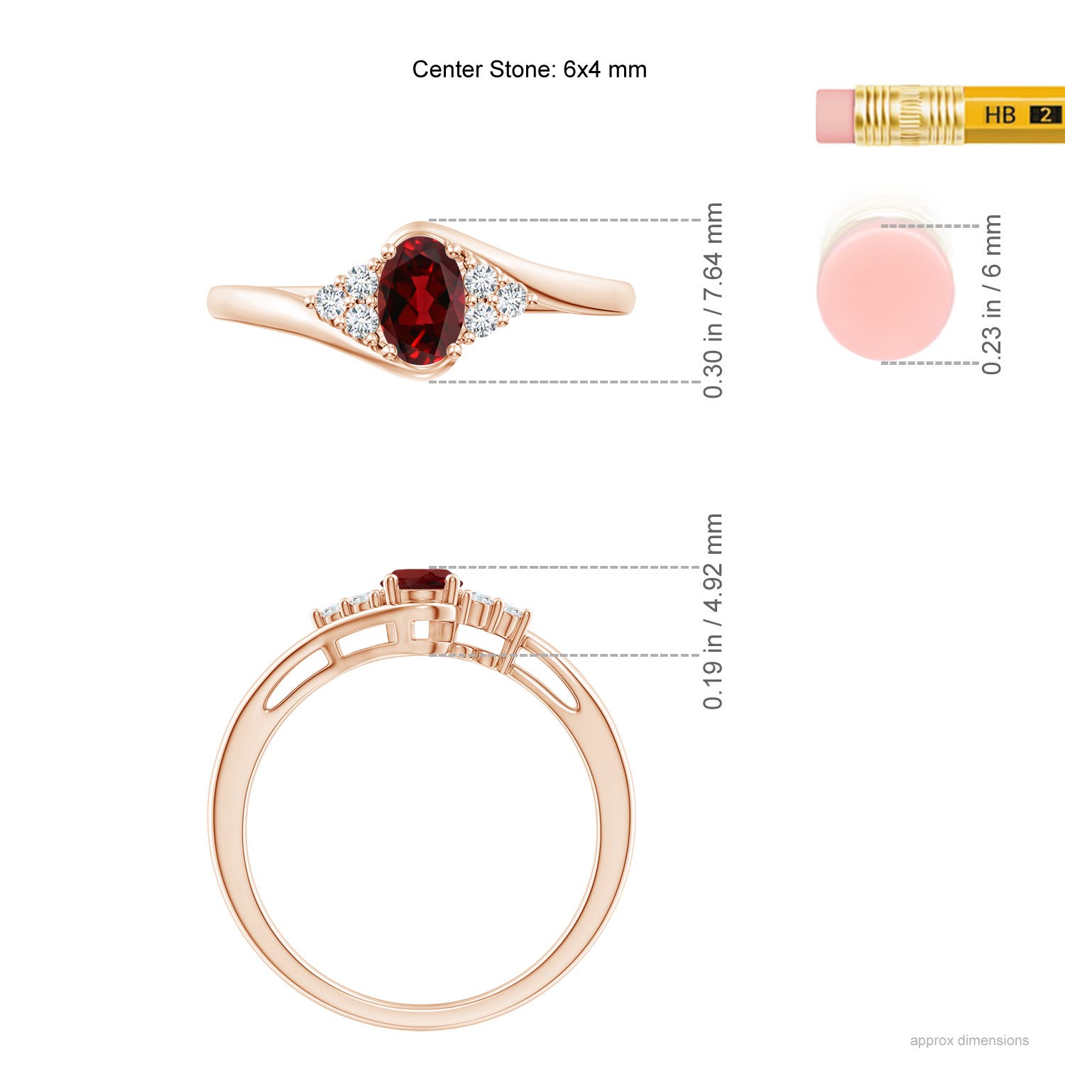 AAAA - Garnet / 0.63 CT / 14 KT Rose Gold