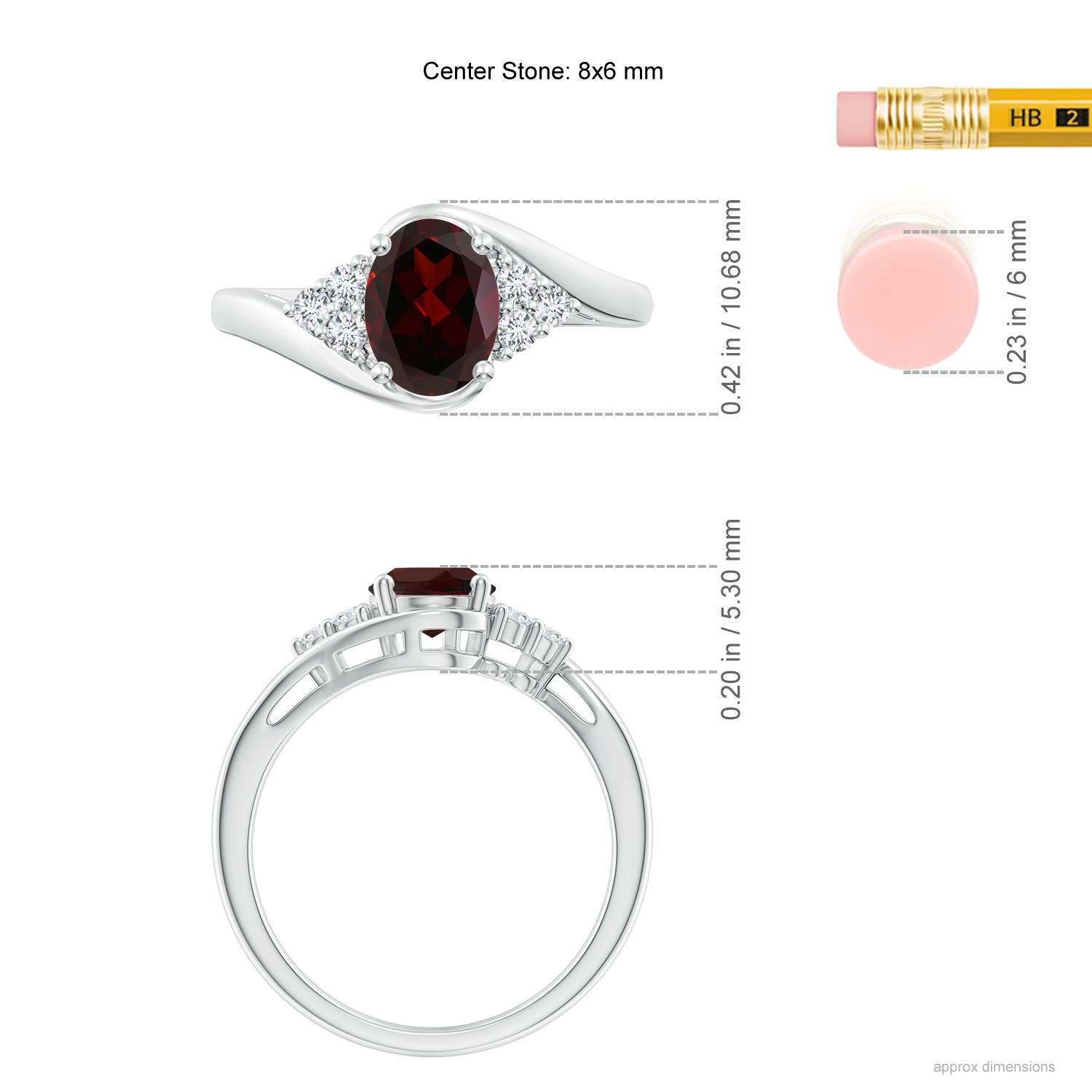 A - Garnet / 1.62 CT / 14 KT White Gold