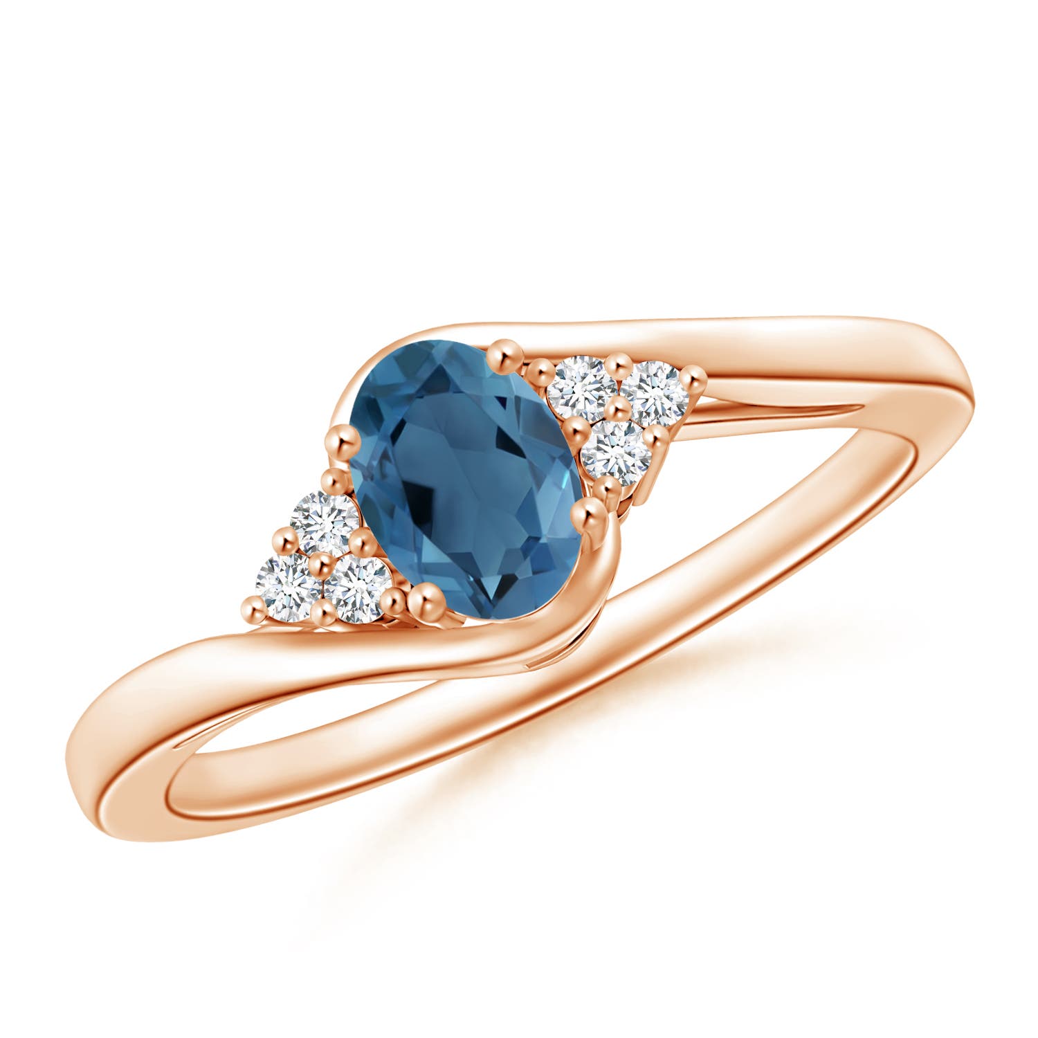 A - London Blue Topaz / 0.62 CT / 14 KT Rose Gold