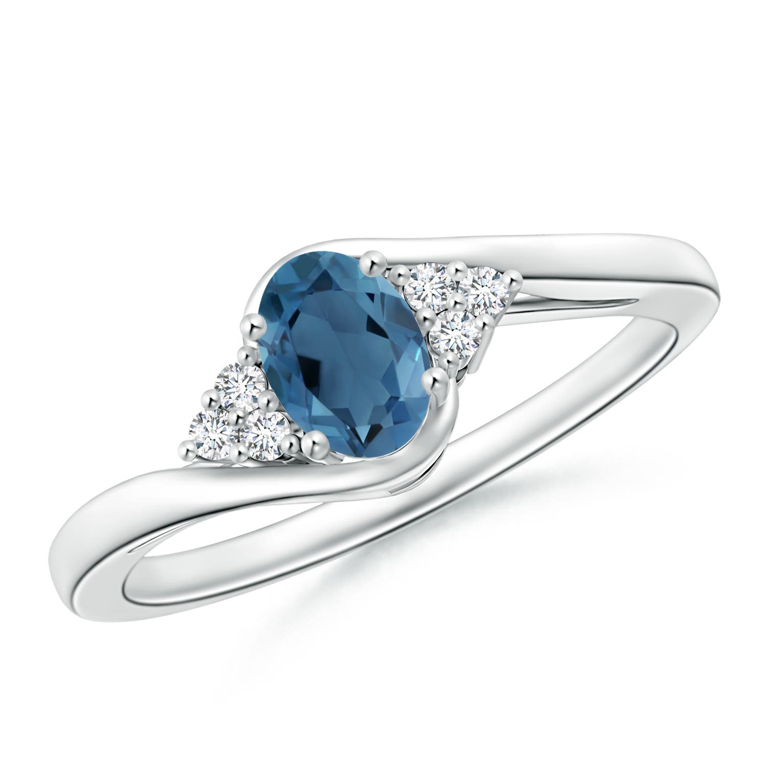 A - London Blue Topaz / 0.62 CT / 14 KT White Gold