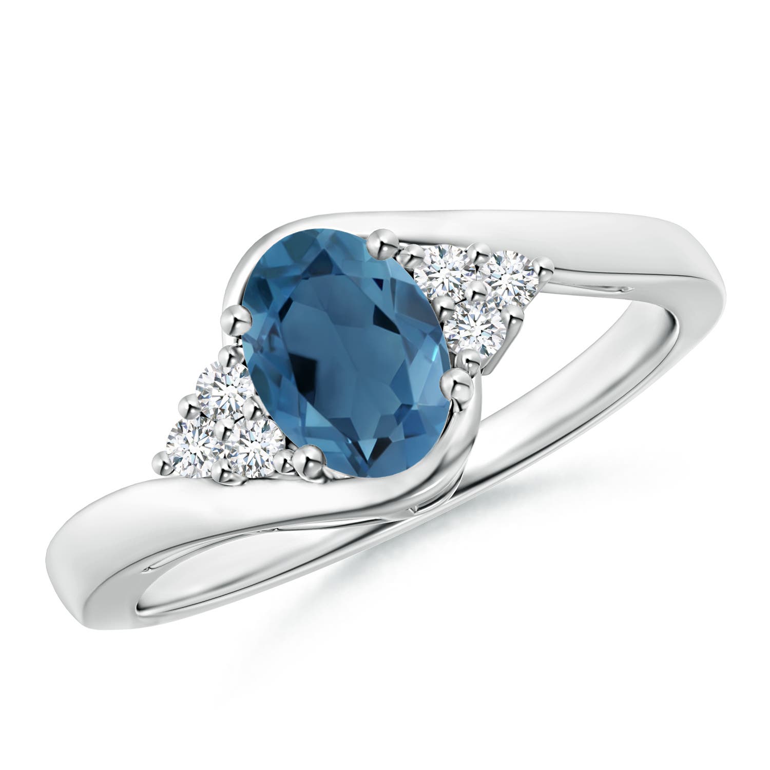 A - London Blue Topaz / 1.06 CT / 14 KT White Gold