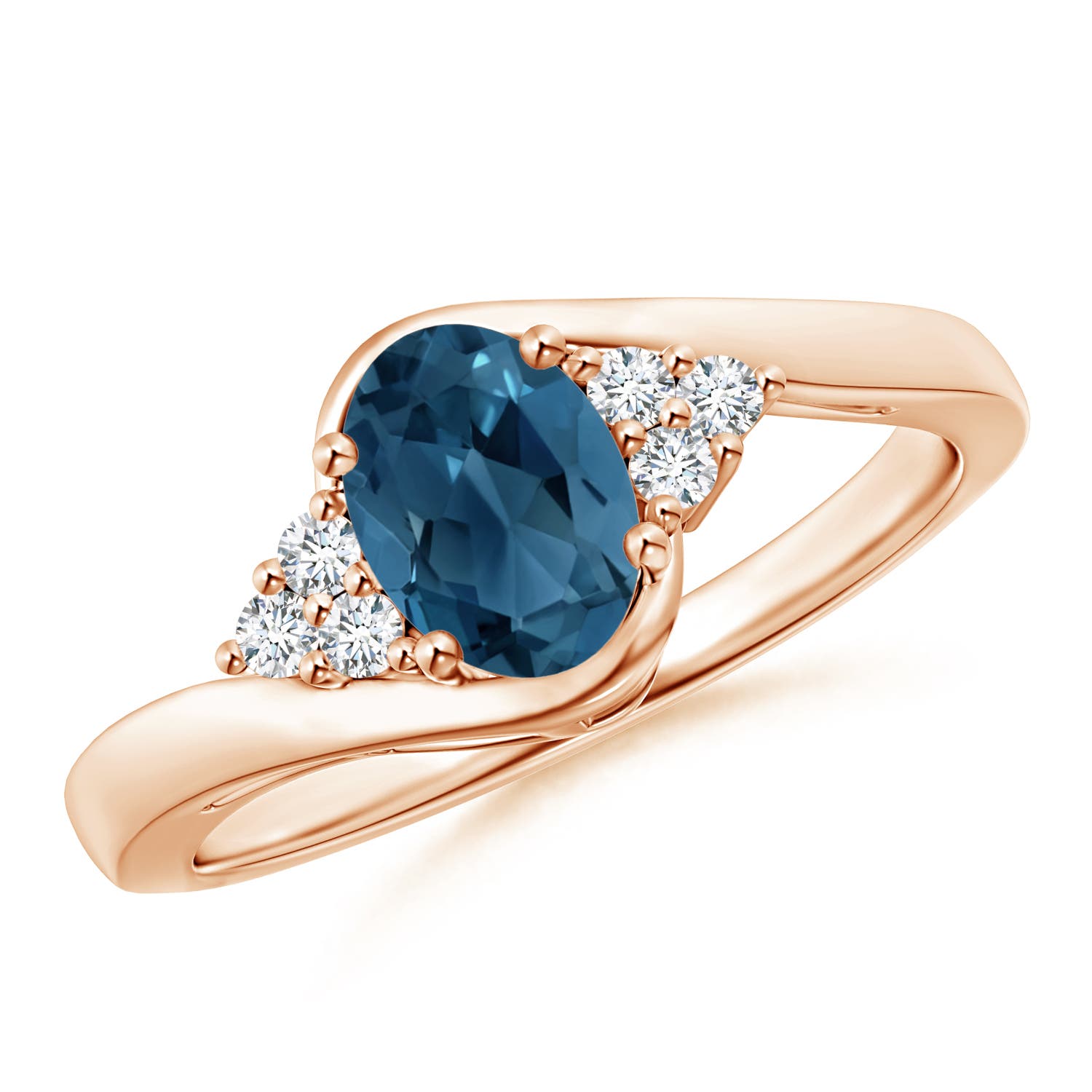 AA - London Blue Topaz / 1.06 CT / 14 KT Rose Gold