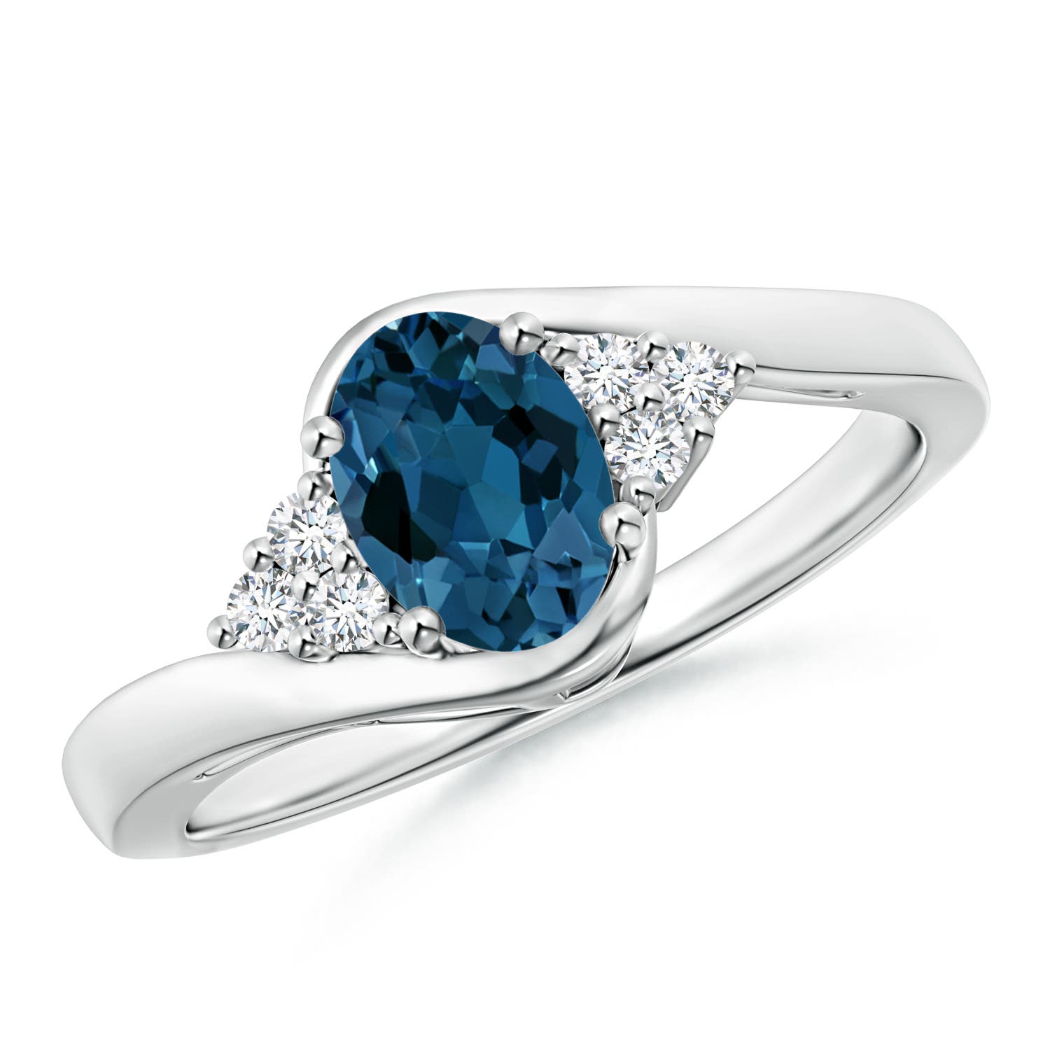 AAA - London Blue Topaz / 1.06 CT / 14 KT White Gold