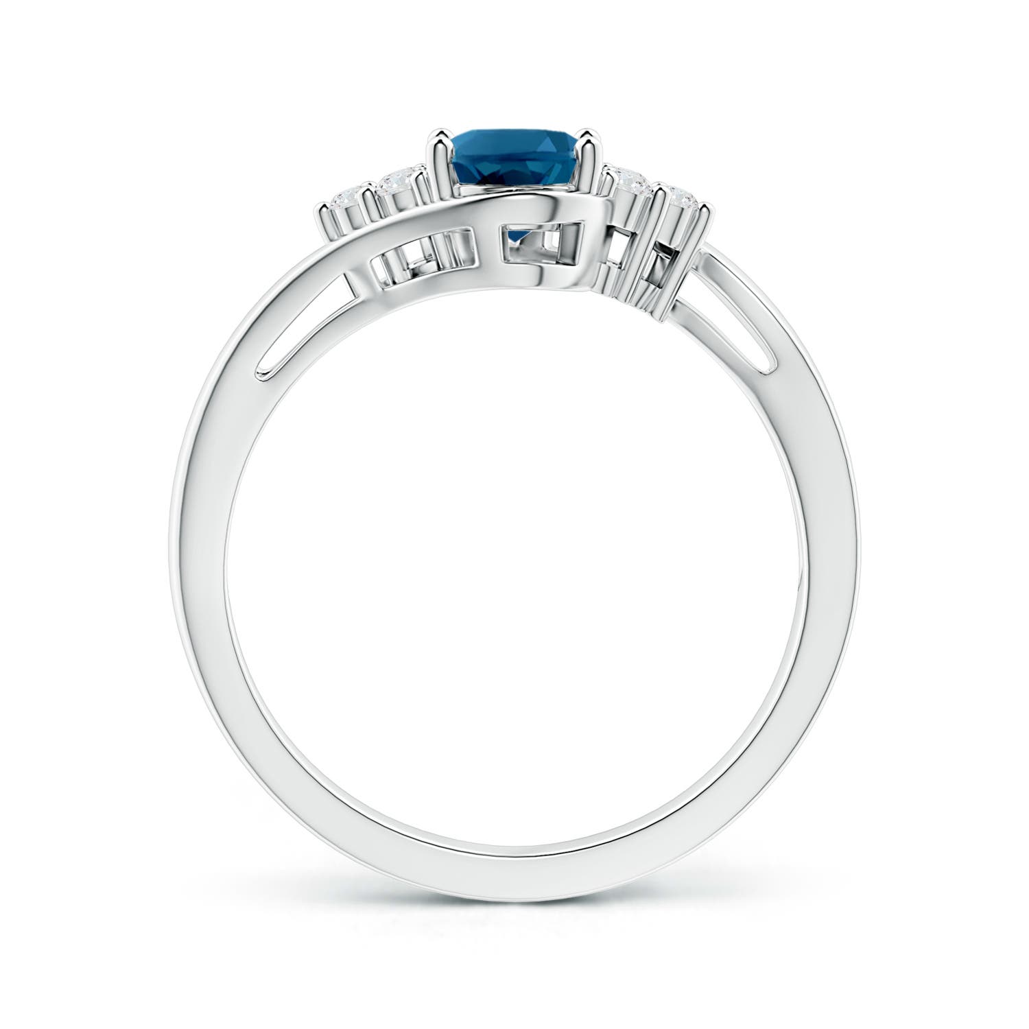 AAAA - London Blue Topaz / 1.06 CT / 14 KT White Gold