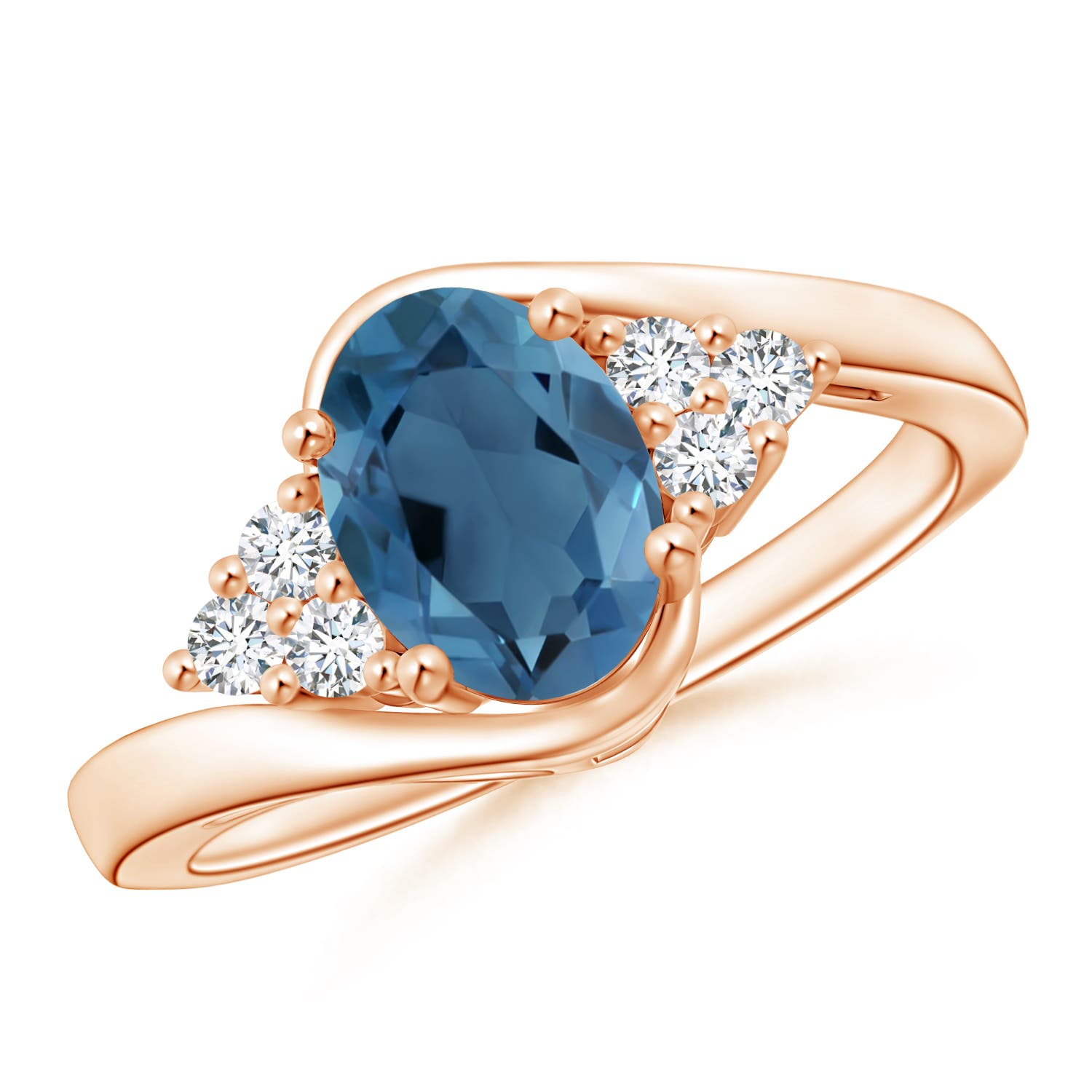 A - London Blue Topaz / 1.67 CT / 14 KT Rose Gold