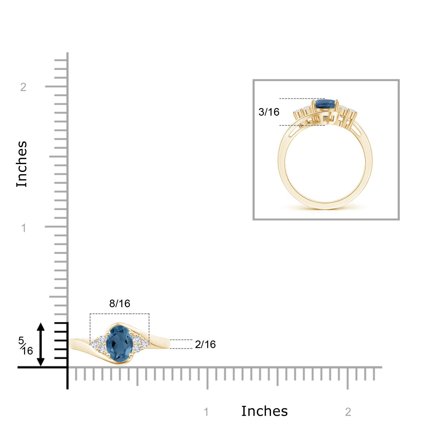 A - London Blue Topaz / 1.67 CT / 14 KT Yellow Gold